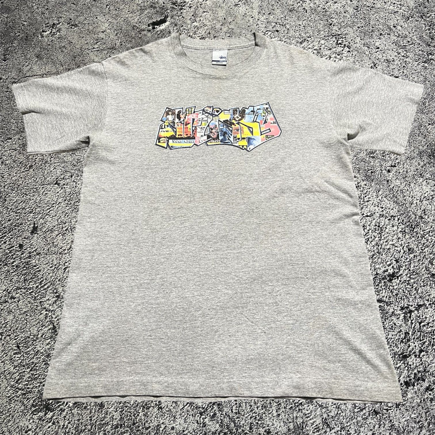 Stussy × Vintage 00s Stussy Grafitti Graphic Tshirt Tee y2k style Size US M / EU 48-50 / 2 - 1 Thumbnail