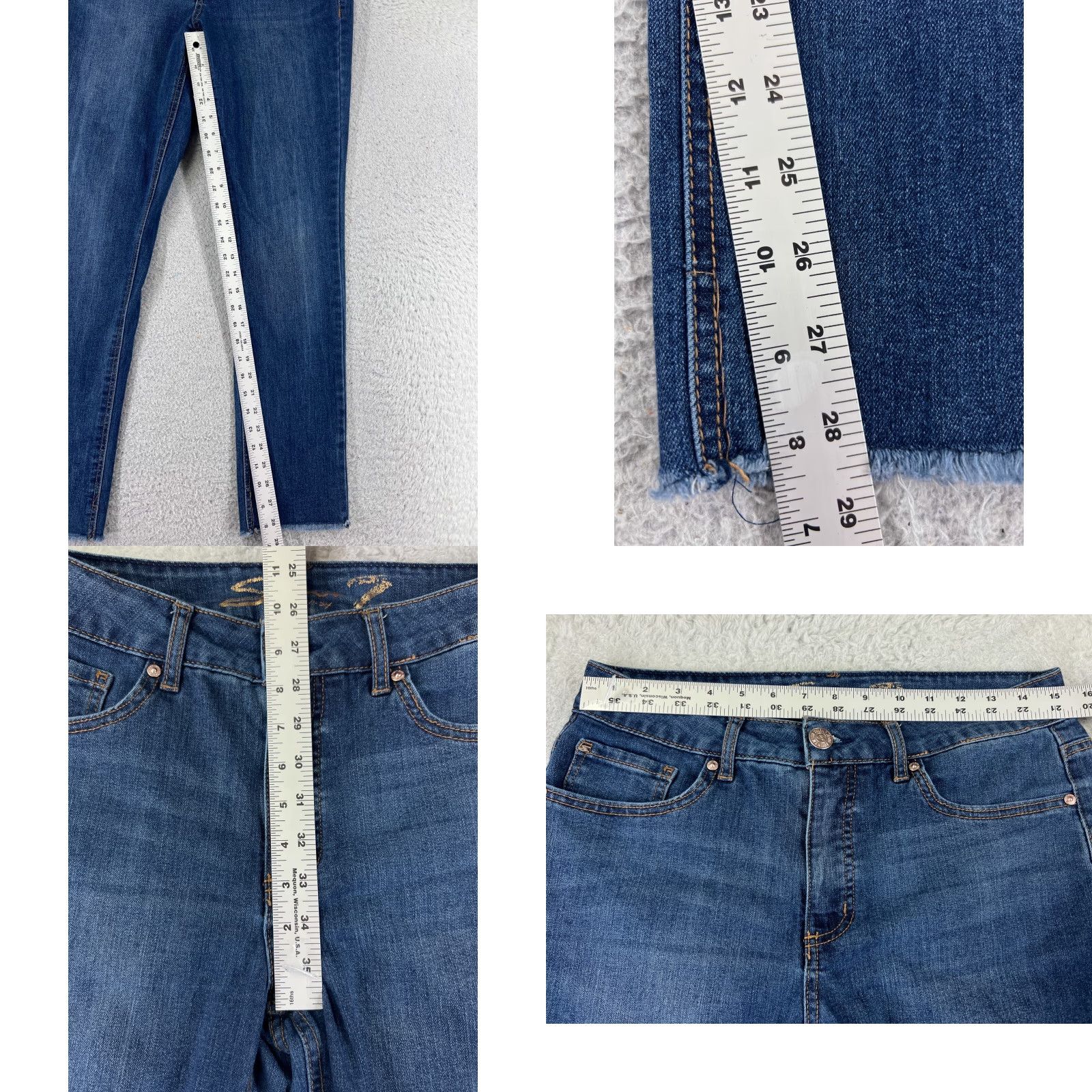 Vintage Seven7 Jeans Women Skinny Denim Blue 28x29 Medium Rise 6 Regular Cotton Blend 5-Pocket Distressed Vintage No Size 28" / US 6 / IT 42 - 8 Thumbnail