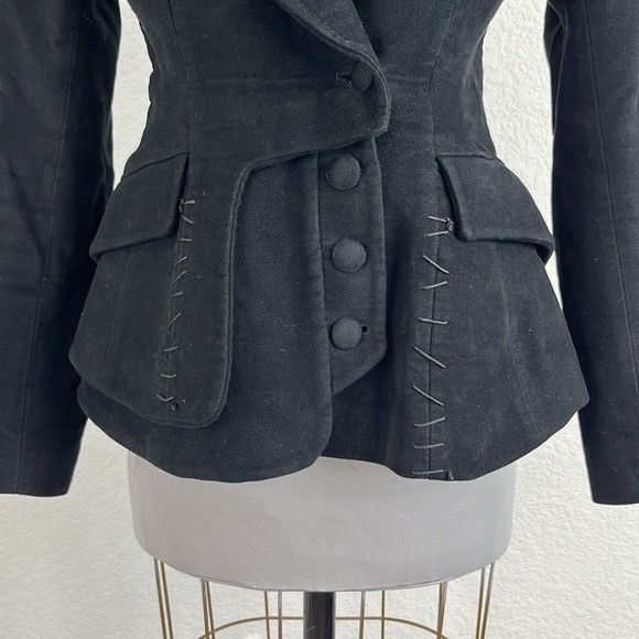 Altuzarra Altuzarra Velour Double Breasted Peplum Ruffle Officer Blaze Size M / US 6-8 / IT 42-44 - 2 Thumbnail