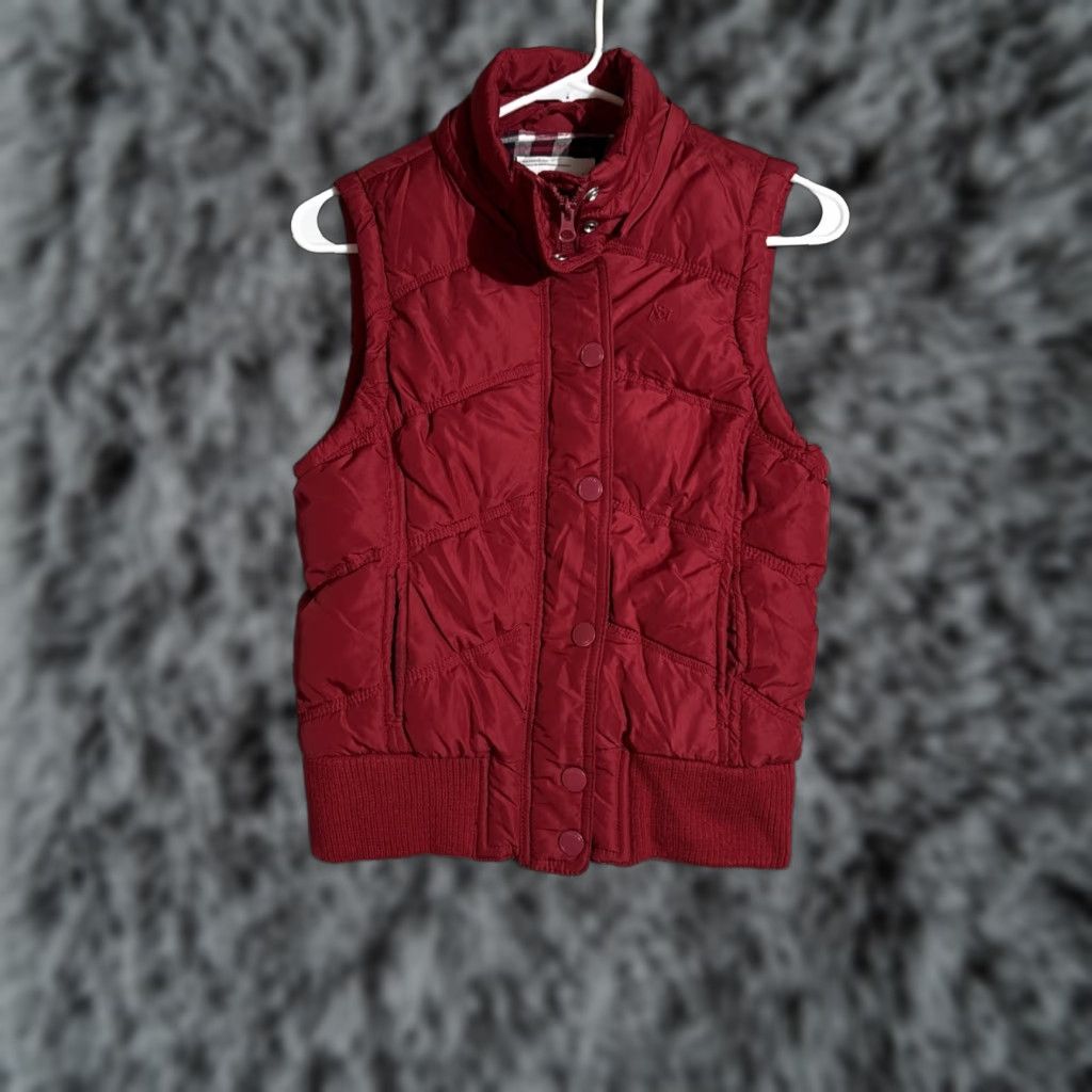 Vintage Aeropostale Vest Women Medium Red Puffer Streetwear Plaid Lined Warm Quilted Outdoor Size M / US 6-8 / IT 42-44 - 1 Thumbnail