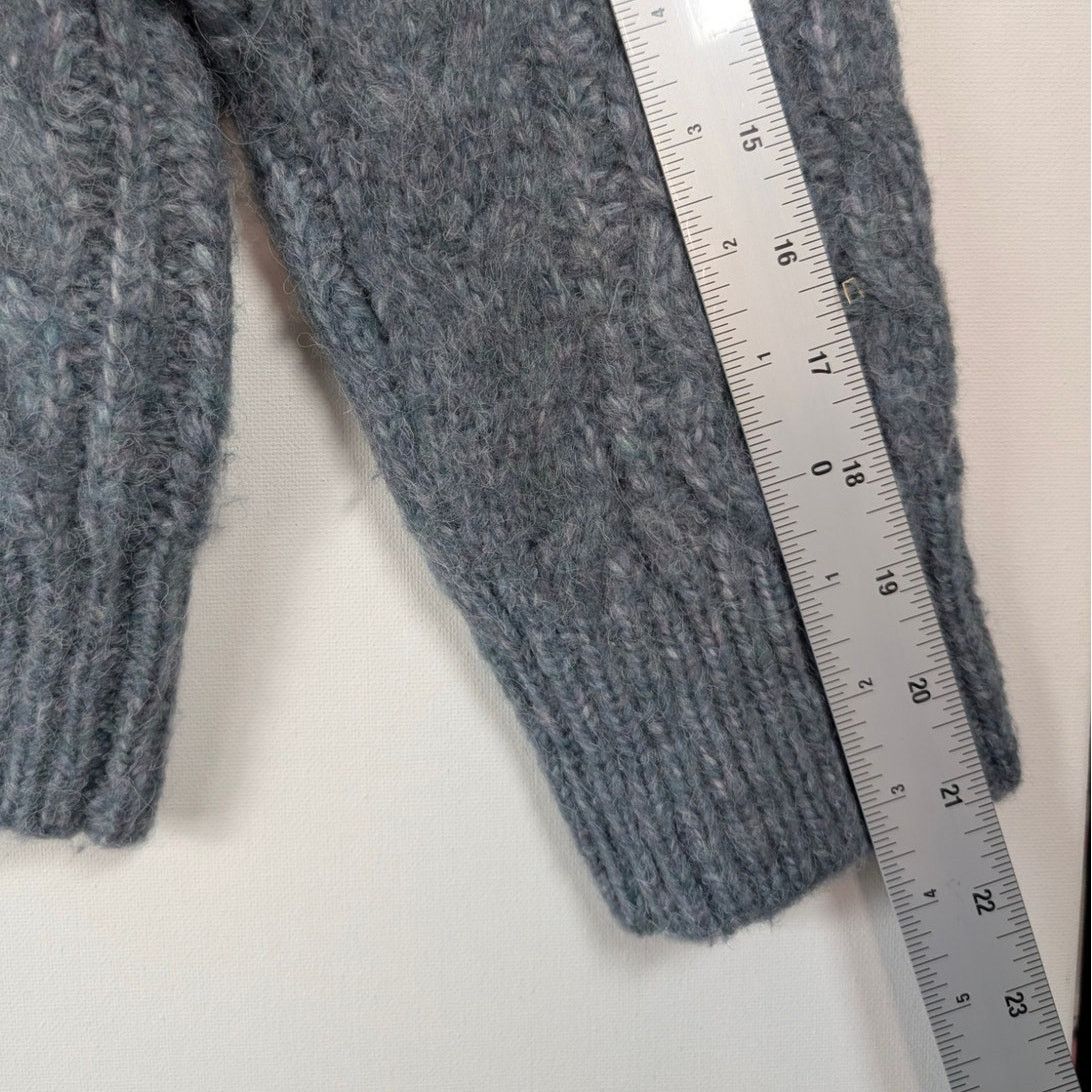 Unknown London Daily Drills Gray Crew Neck Cable Knit Gray Sweater Gray Size S / US 4 / IT 40 - 4 Thumbnail