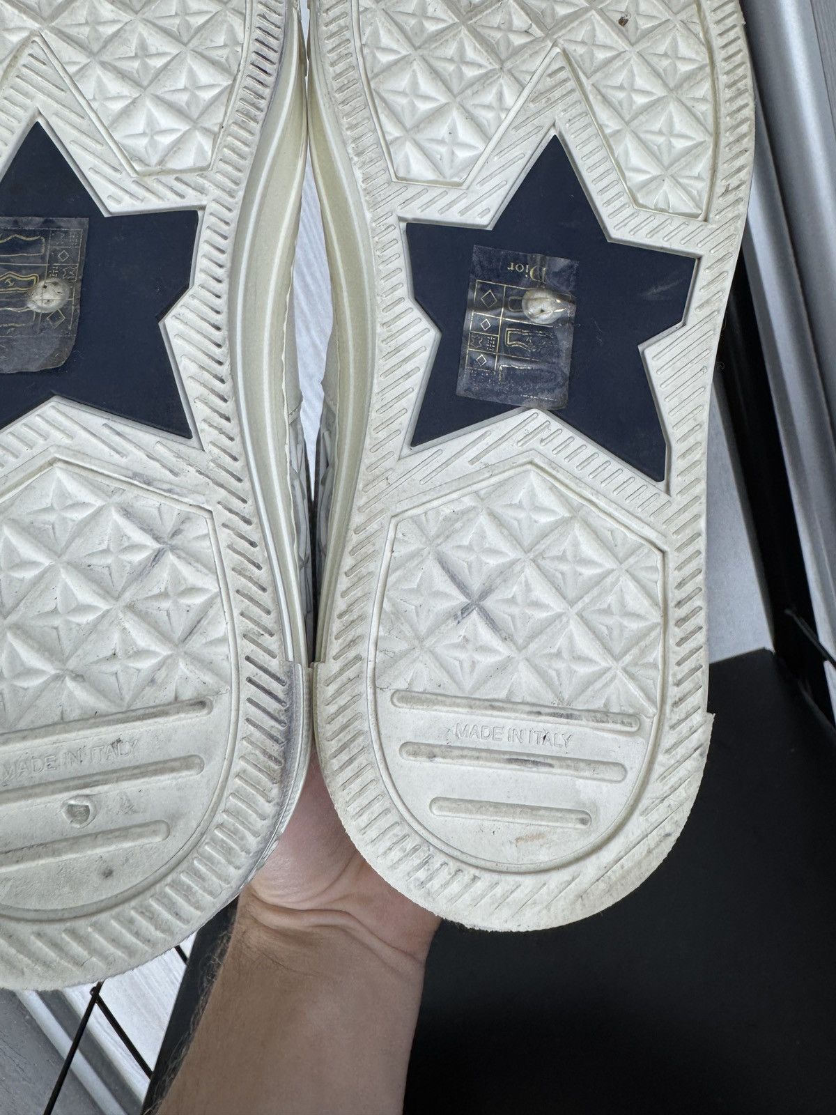 Dior Dior Walk'n'Dior Star Star Lace Up High Top Leather Sneakers Size US 4.5 / IT 34.5 - 15 Thumbnail