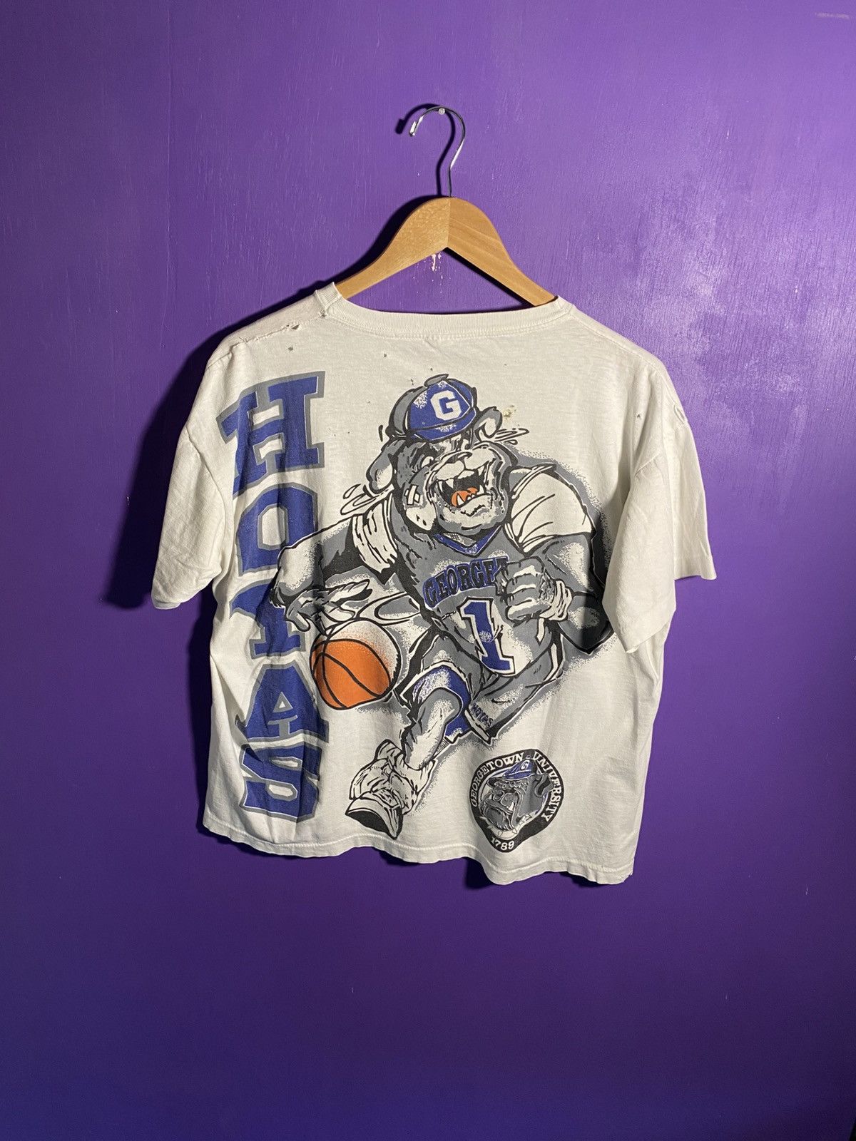 Other Vintage 90s Georgetown Hoyas basketball AOP t-shirt Size US L / EU 52-54 / 3 - 2 Thumbnail