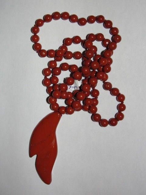 Designer Brecciated Red Jasper Bead Necklace Size ONE SIZE - 1 Thumbnail