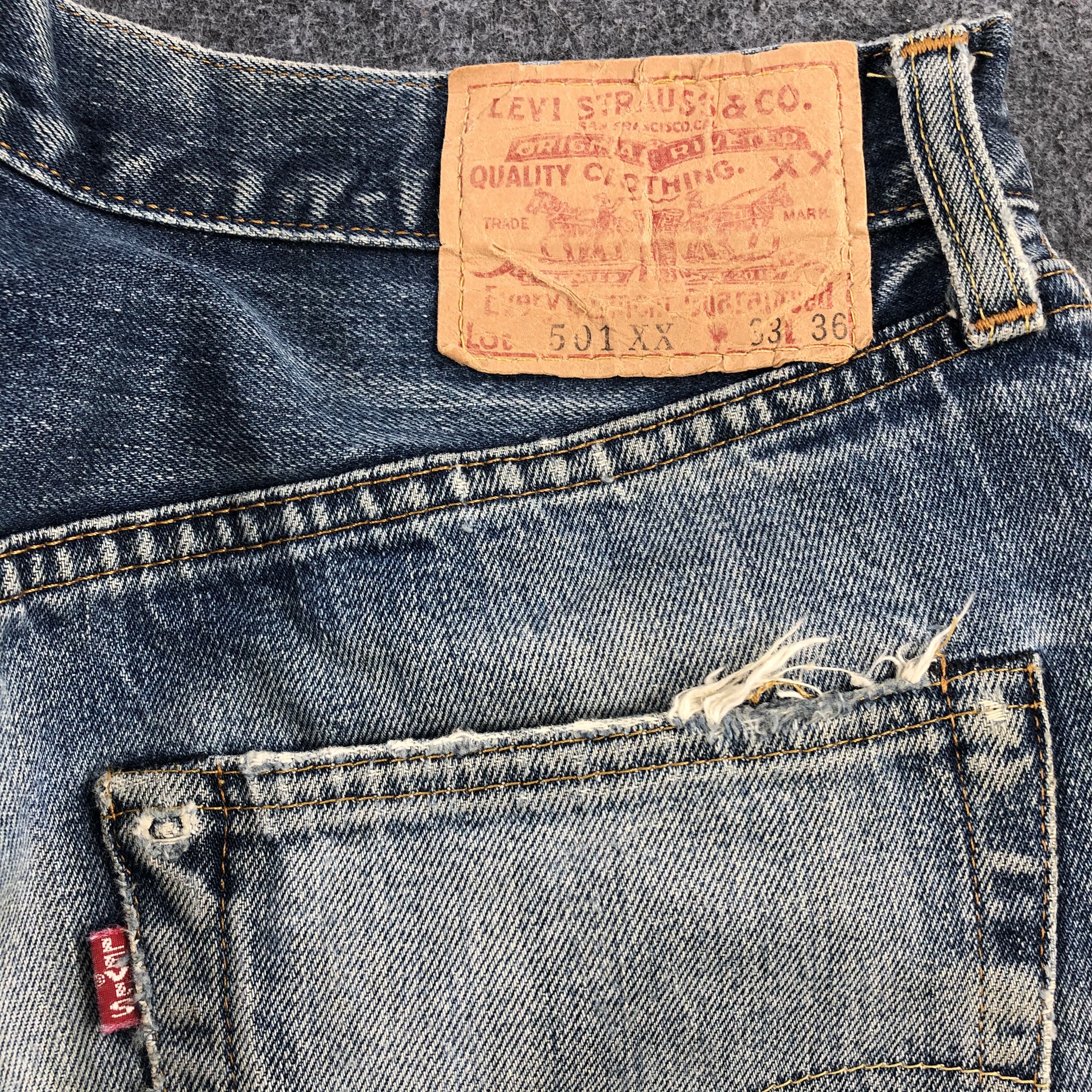 Levi's × Vintage Vintage 90s Distress Redline Levis 501 Jeans-JM1343 Size US 31 - 7 Thumbnail