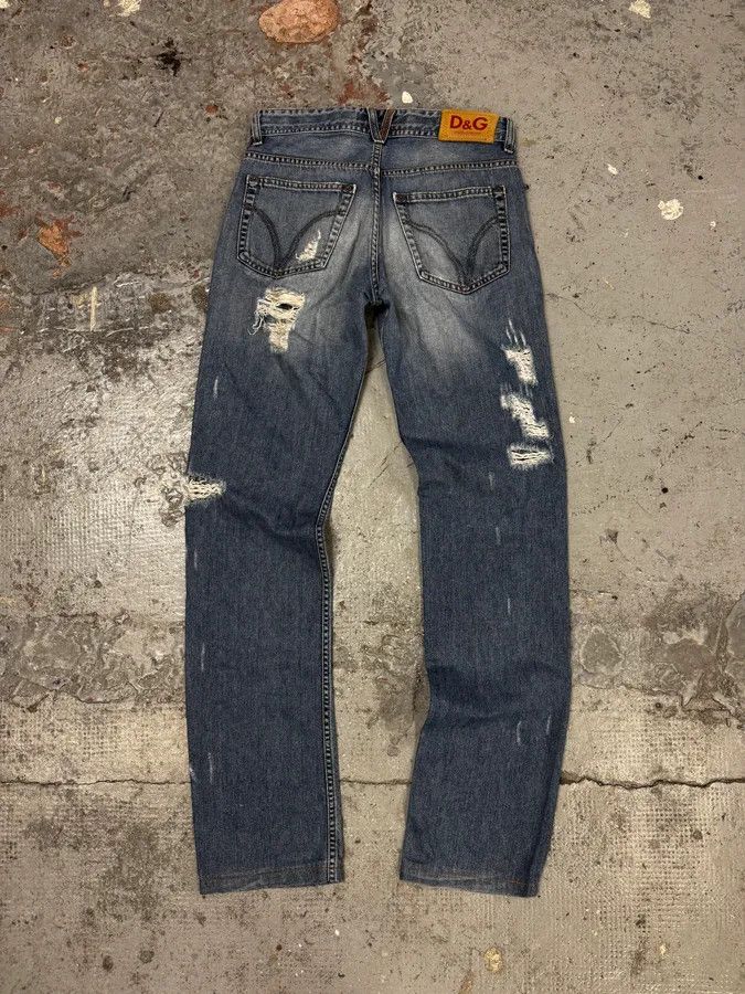 Dolce & Gabbana 2000s Dolce & Gabbana Distressed Blue Slim Denim Jeans Size US 30 / EU 46 - 5 Thumbnail