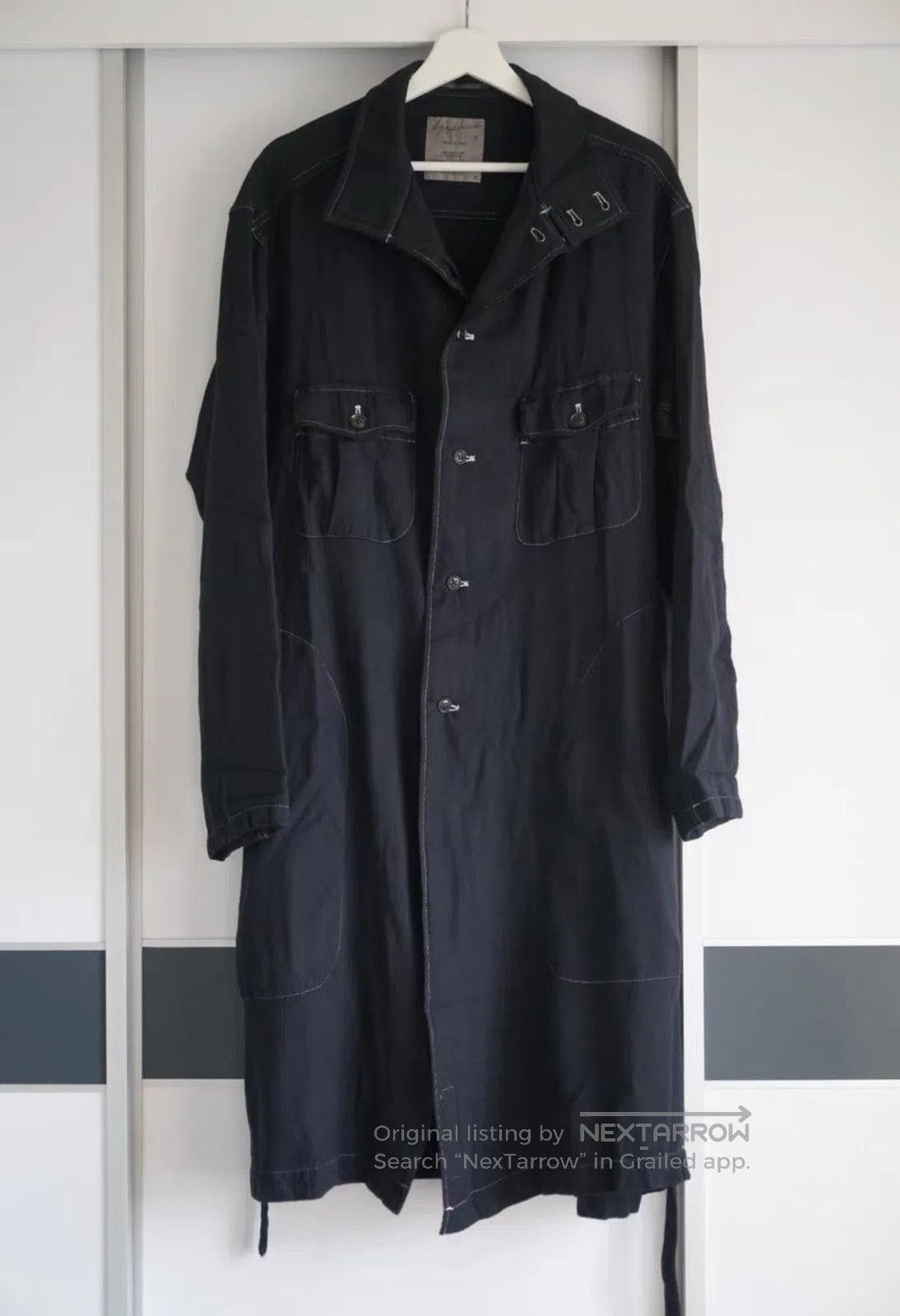 Yohji Yamamoto Black Long Button. Size US XL / EU 56 / 4 - 2 Thumbnail