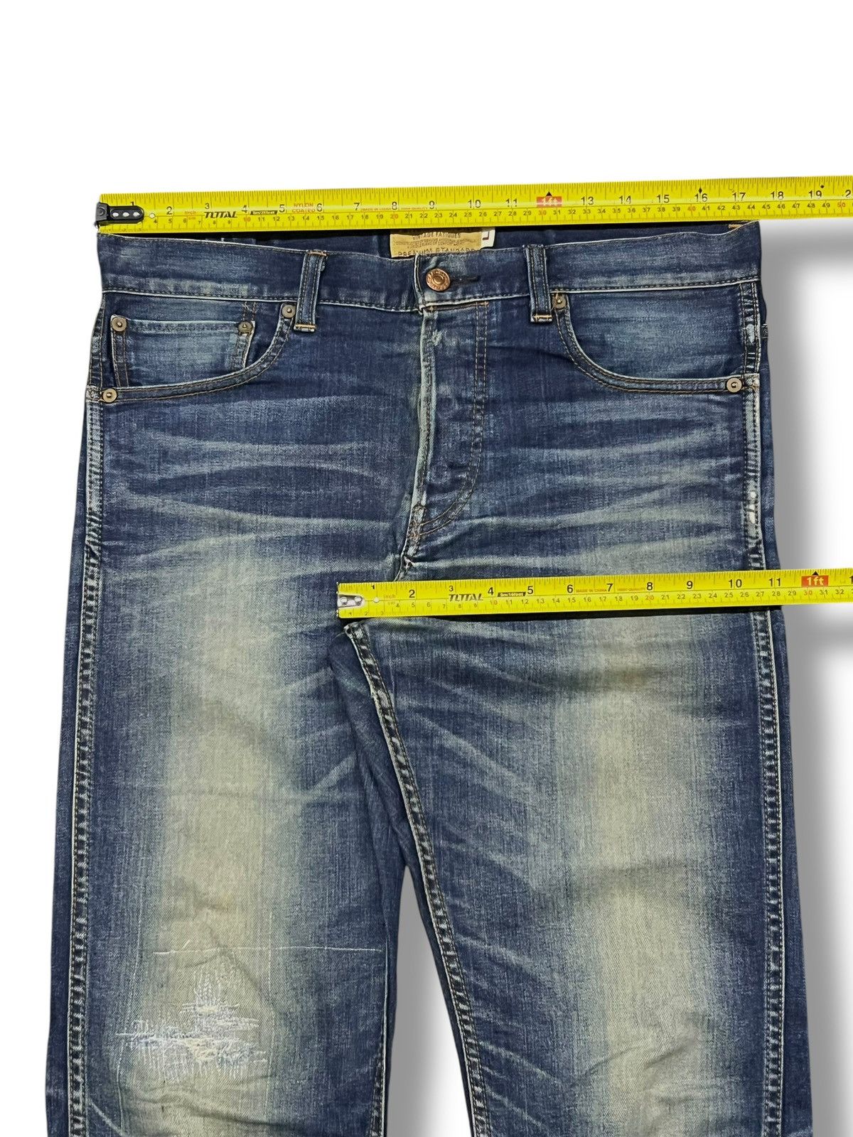 Japanese Brand Flash Report Vintage Japan - Faded Blue Wash Style Jeans Size US 35 - 15 Thumbnail