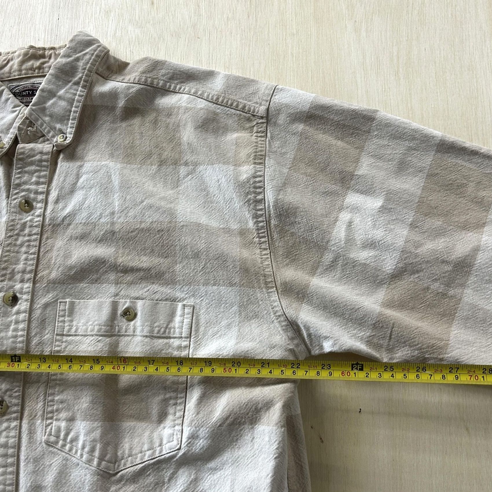 Vintage VINTAGE County Seat Shirt Mens Large Beige Plaid Long Sleeve Button Up Workwear Size US L / EU 52-54 / 3 - 4 Thumbnail
