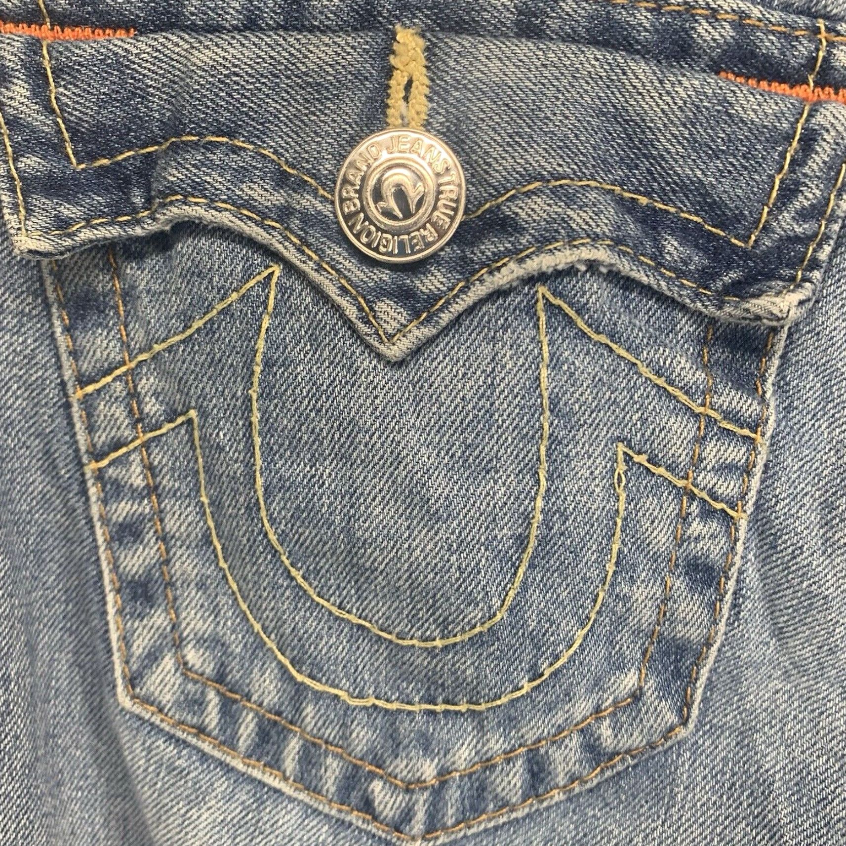 True Religion VINTAGE True Religion Jeans Women's 14 Light Blue Denim Straight Leg Flap Pockets 29x31 90s Womens Size 36" / US 14 / IT 50 - 2 Thumbnail