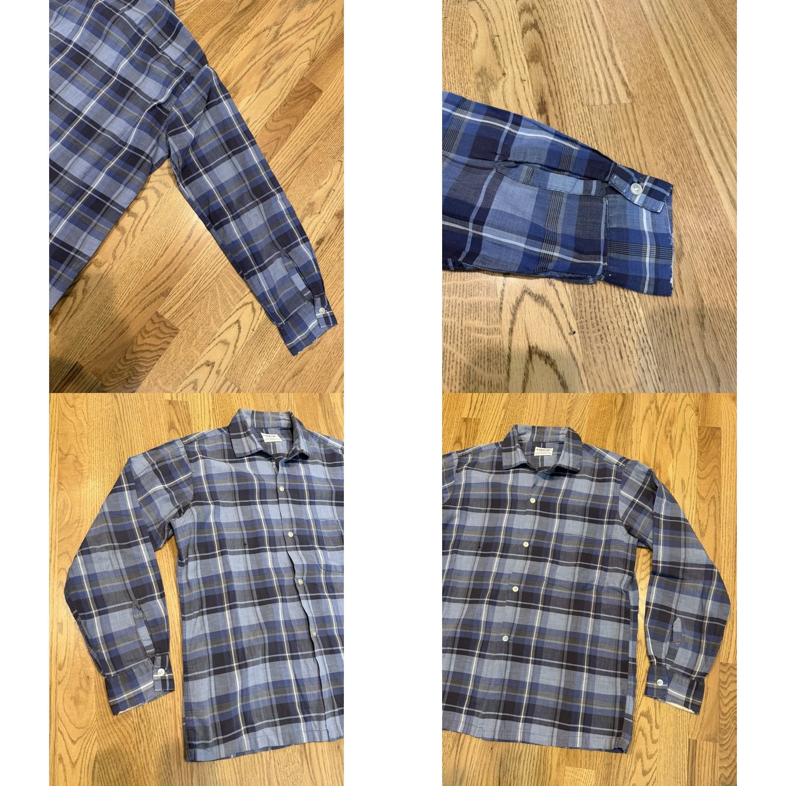 Arrow VINTAGE Arrow Loop Collar Shirt Men’s M Blue Plaid Rockabilly Vtg Size US M / EU 48-50 / 2 - 8 Thumbnail