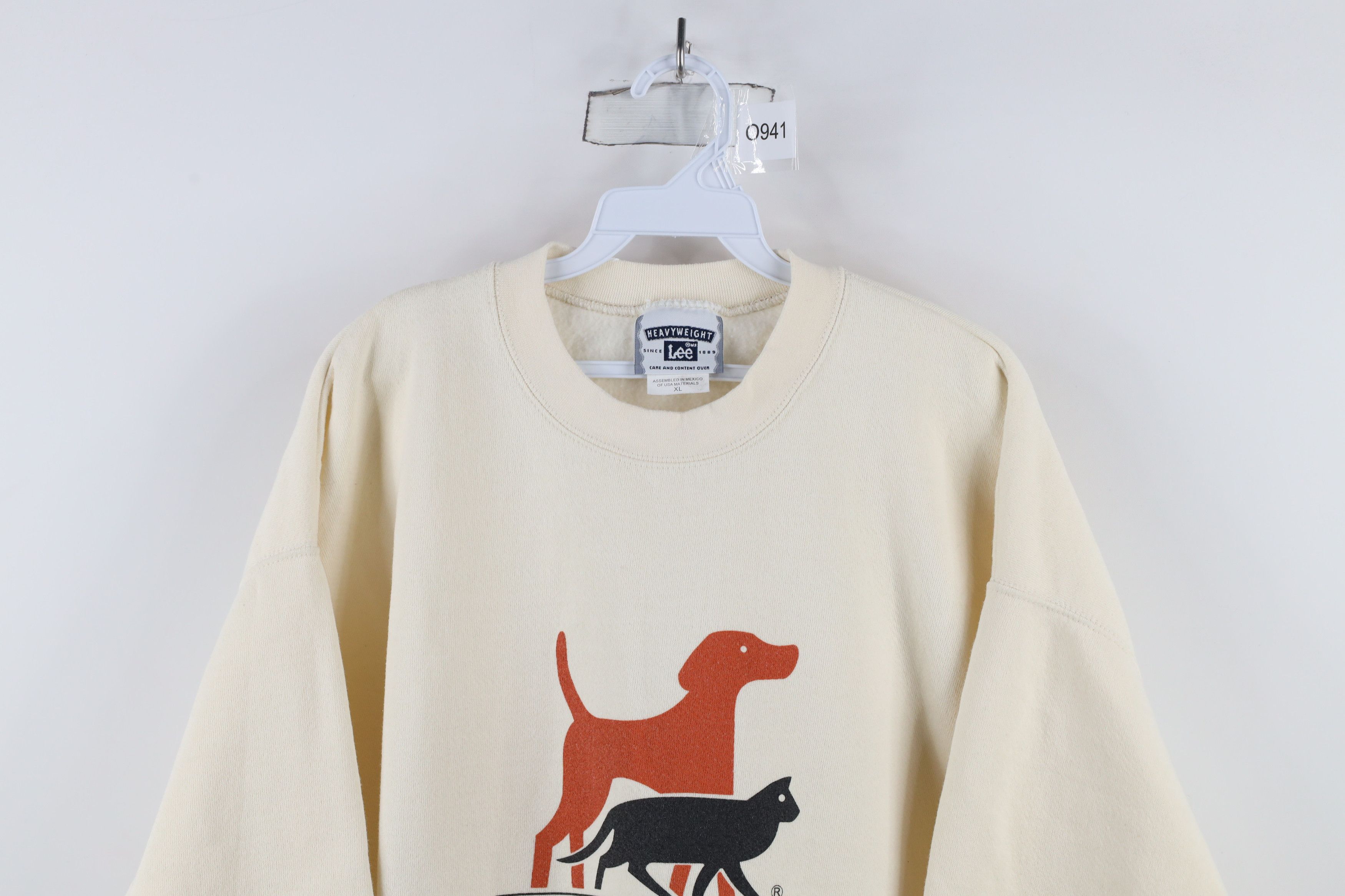 Vintage Vintage 90s Toledo Animal Shelter Crewneck Sweatshirt Cream Size US XL / EU 56 / 4 - 2 Thumbnail