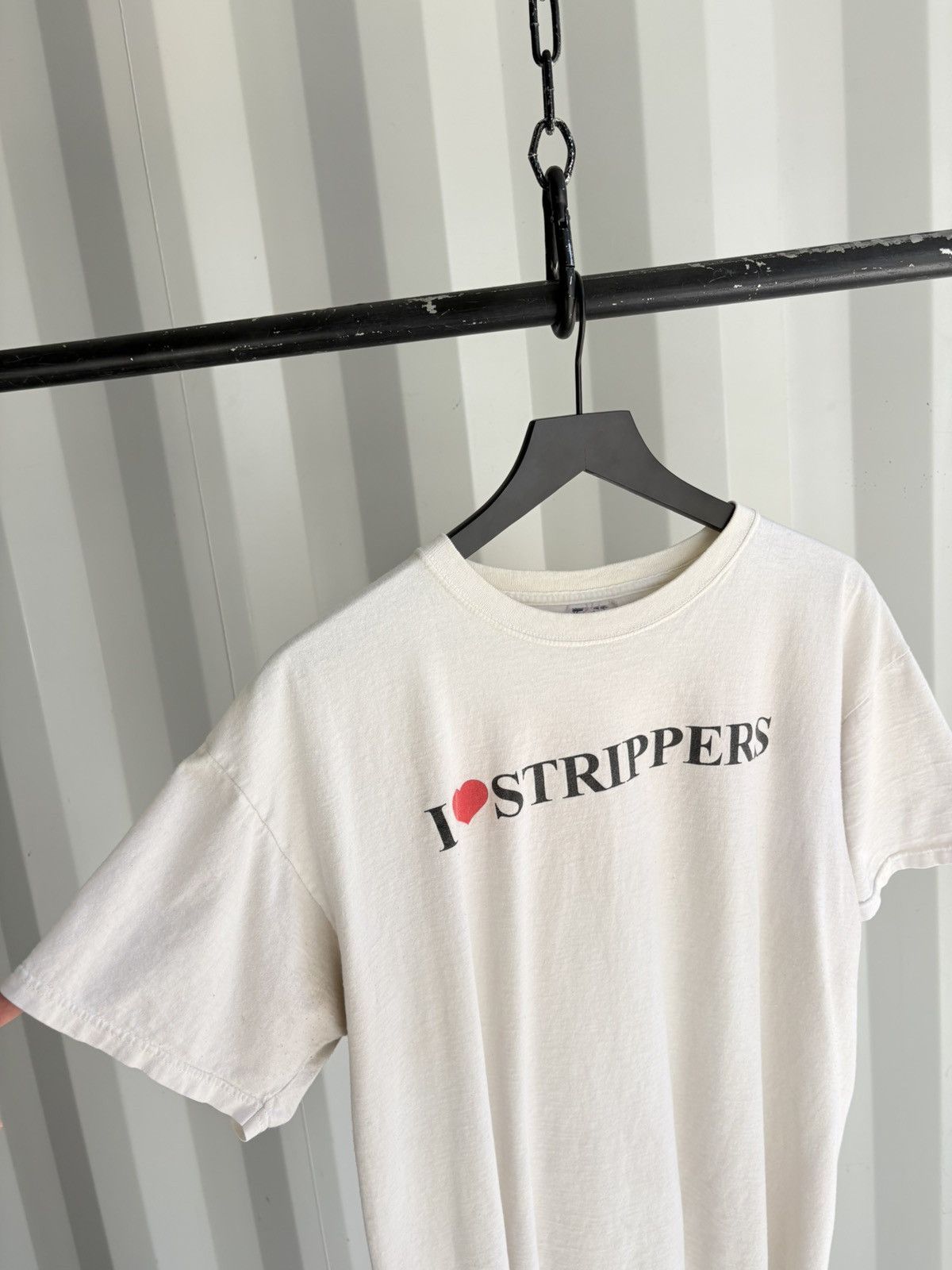 Vintage Vintage I Love Strippers Shirt Faded Distressed Grunge Band Size US XL / EU 56 / 4 - 4 Thumbnail