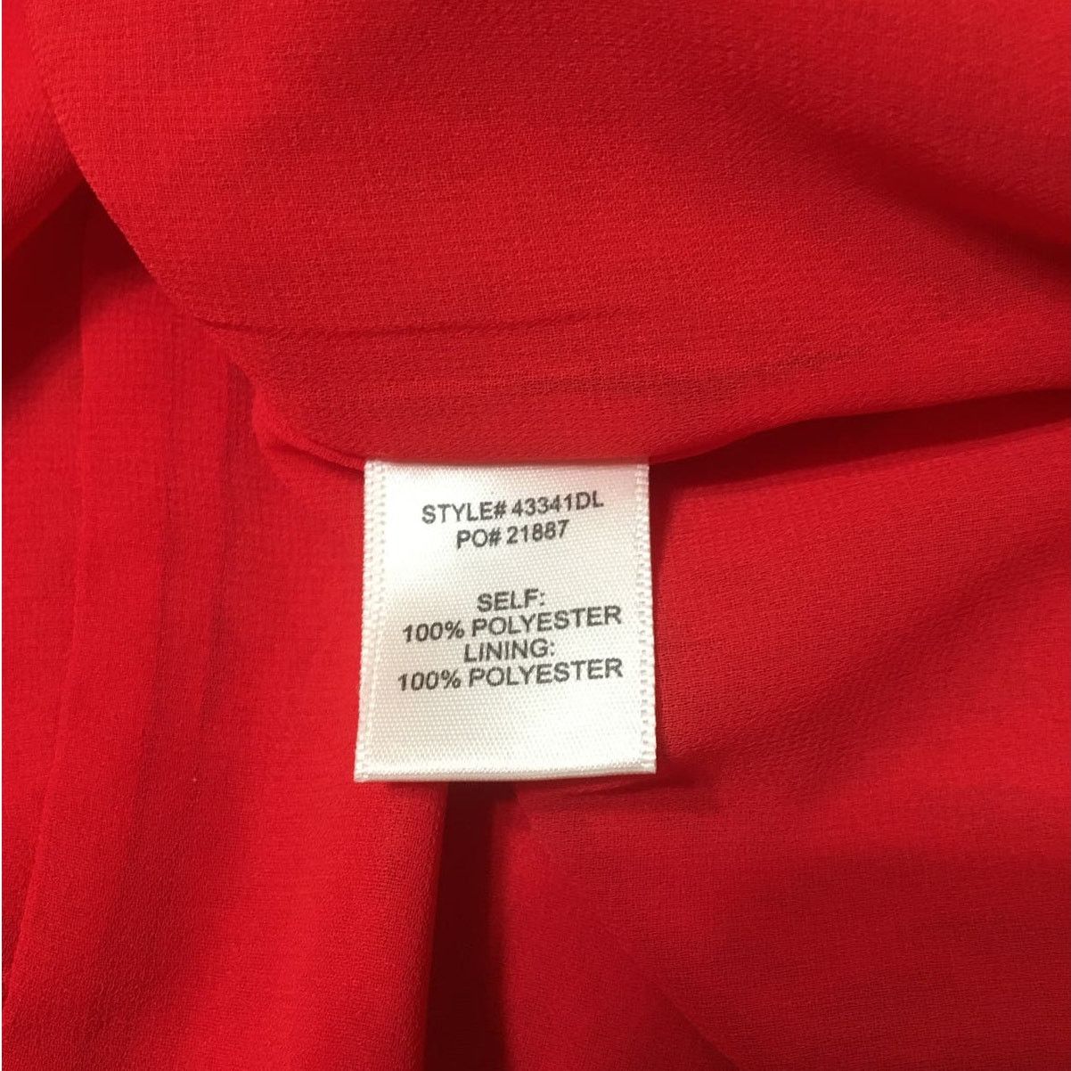 Other Skies Are Blue Large Red Lined Top W Ruffled Neck, Sleeves Size L / US 10 / IT 46 - 4 Thumbnail