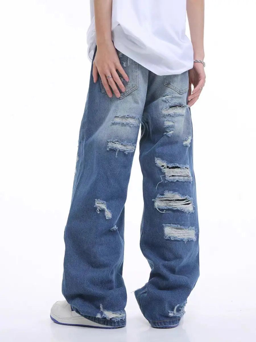 Japanese Brand × Jean Classic ripped casual jeans Size US 33 - 2 Thumbnail