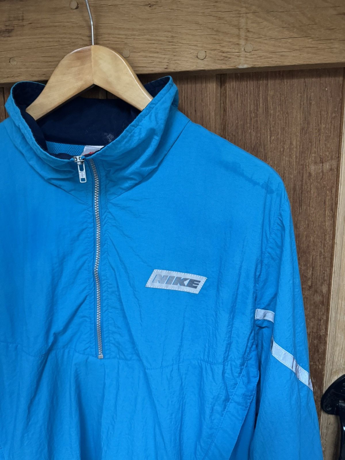 Nike Vintage 90s Nike Reflective Windbreaker Jacket – Blue –Large Size US L / EU 52-54 / 3 - 3 Thumbnail