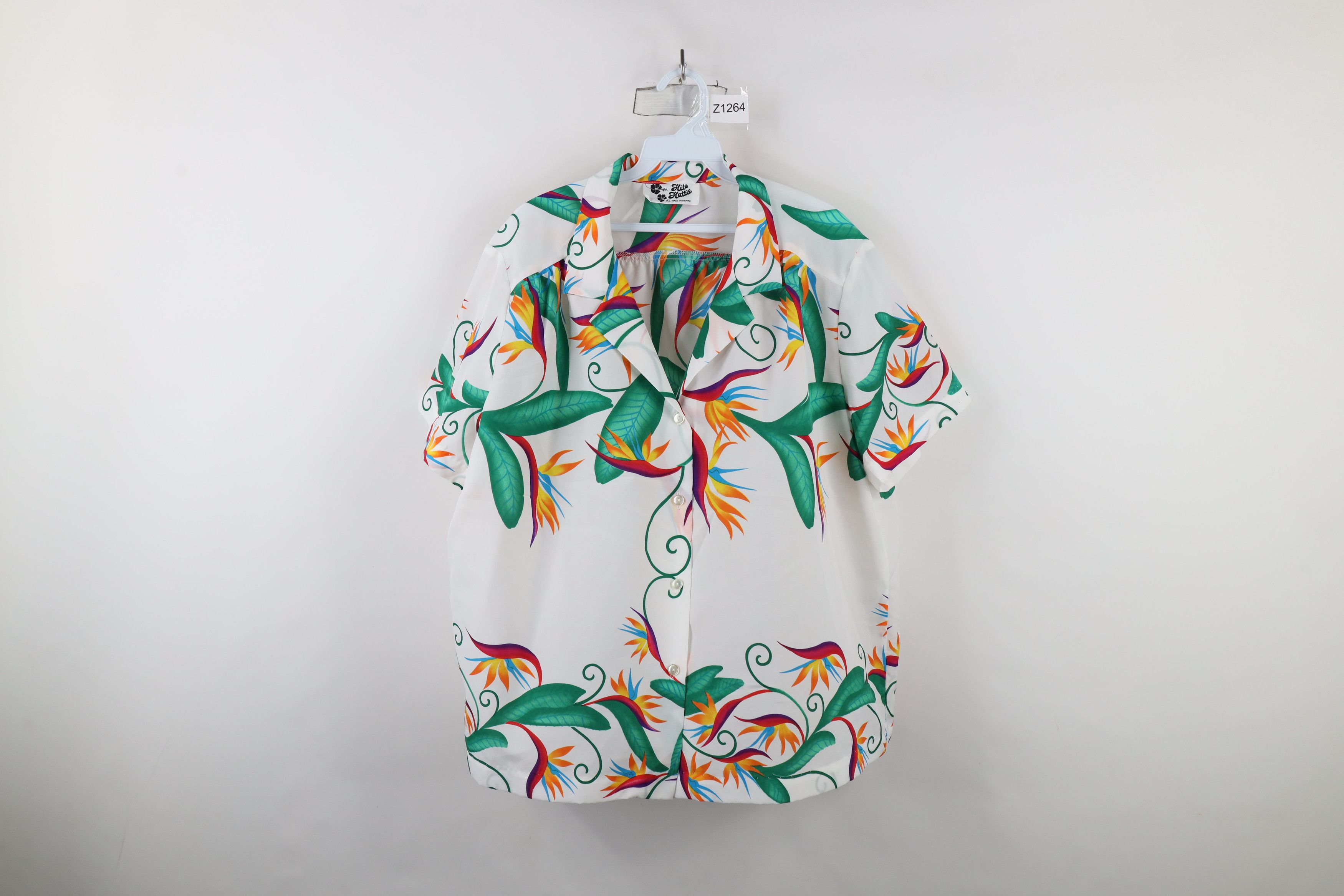 Vintage Vintage 70s Hilo Hattie Flower Hawaiian Button Shirt USA Size 3XL / US 20-22 - 1 Thumbnail