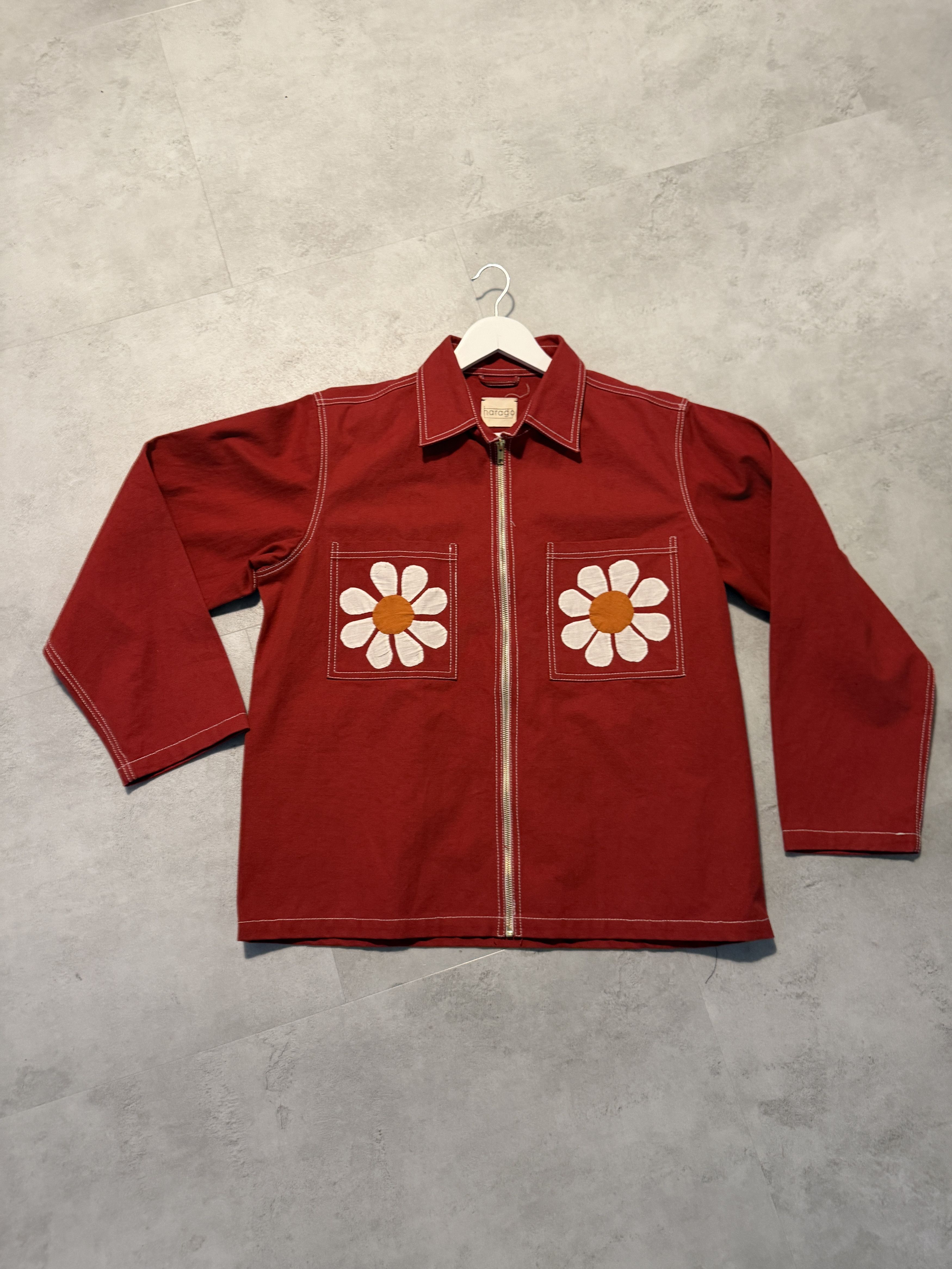 HARAGO Harago Flower Applique Zipper Jacket red Size US XL / EU 56 / 4 - 1 Thumbnail