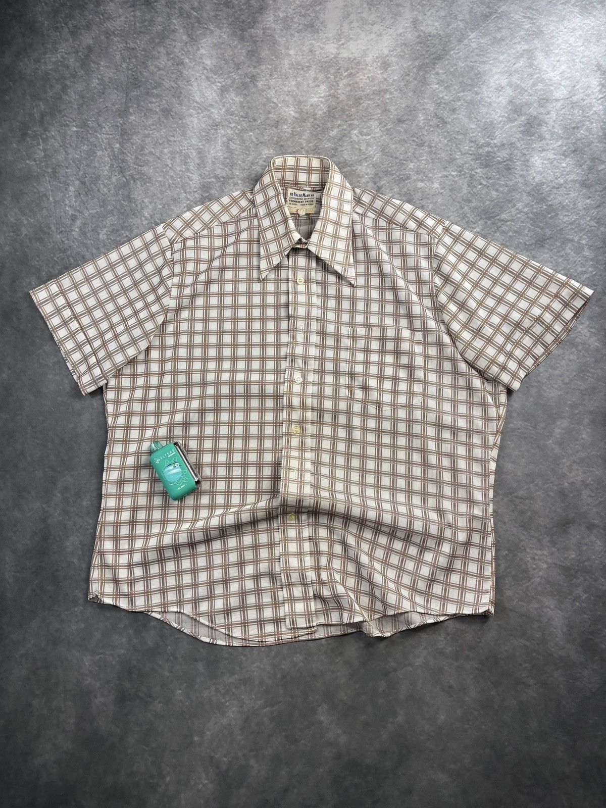 Vintage 1960s Sheer Shortsleeve Shirt True Vintage Mesh Straight Hem Size US M / EU 48-50 / 2 - 9 Thumbnail
