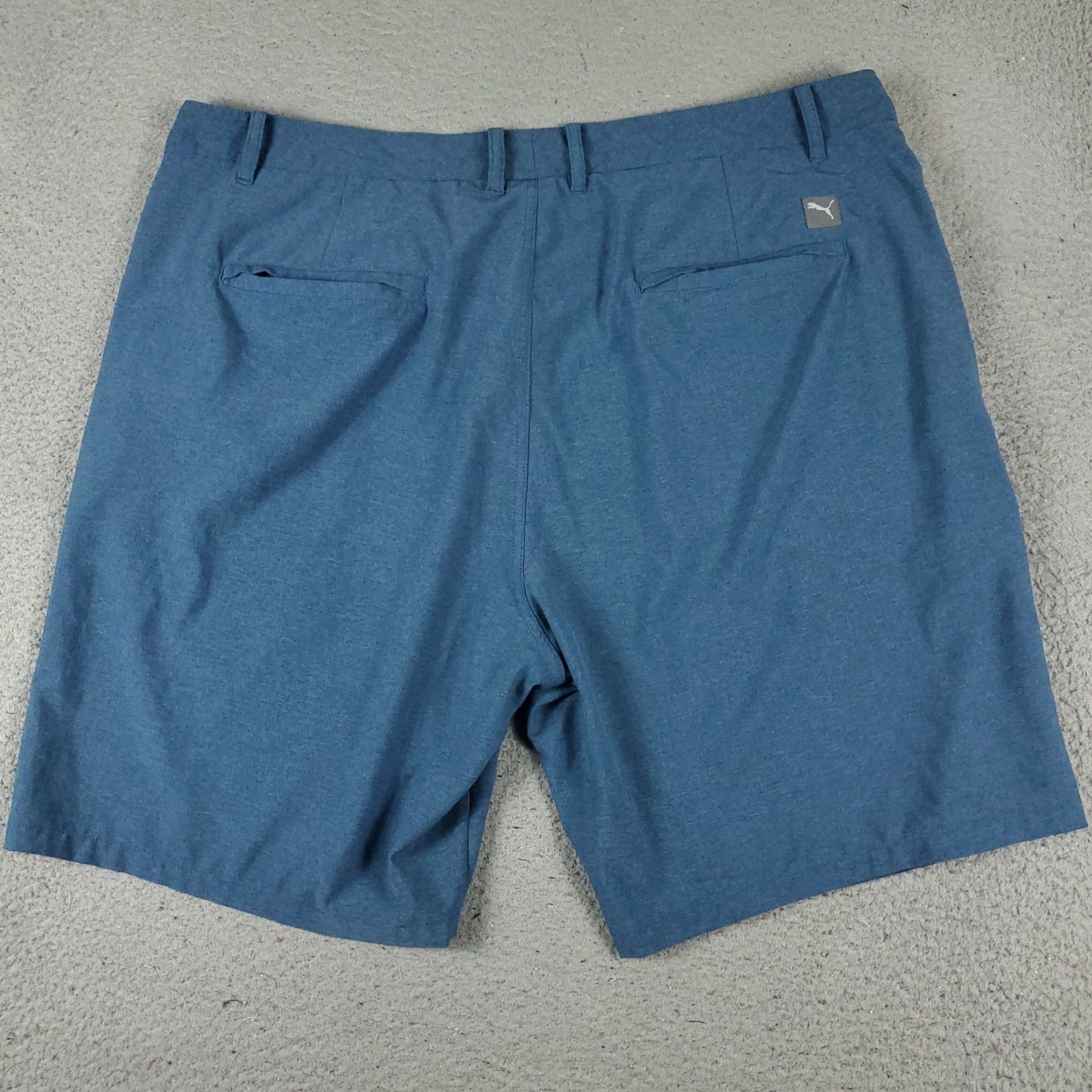 Puma Puma Shorts Mens 40 Blue Chino Flat Front Regular Fit Pocket Logo Shorts Size US 40 / EU 56 - 7 Thumbnail