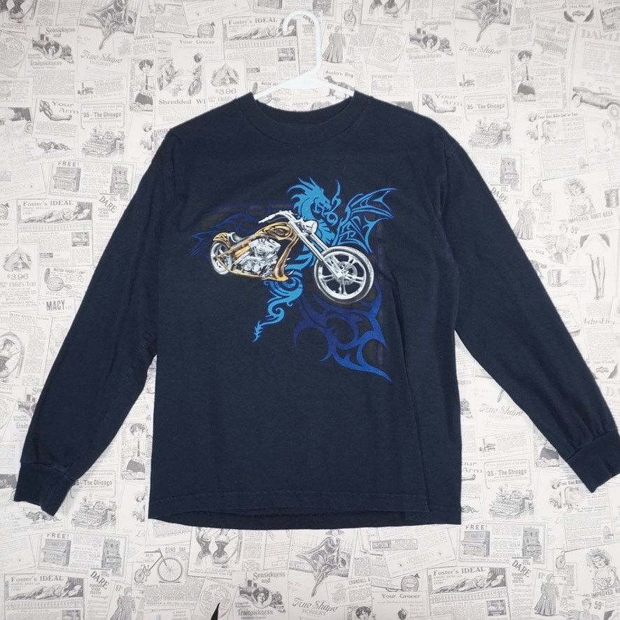 Vintage Large - Vintage / Y2K long sleeve tribal dragon motorcycle Size US L / EU 52-54 / 3 - 1 Thumbnail