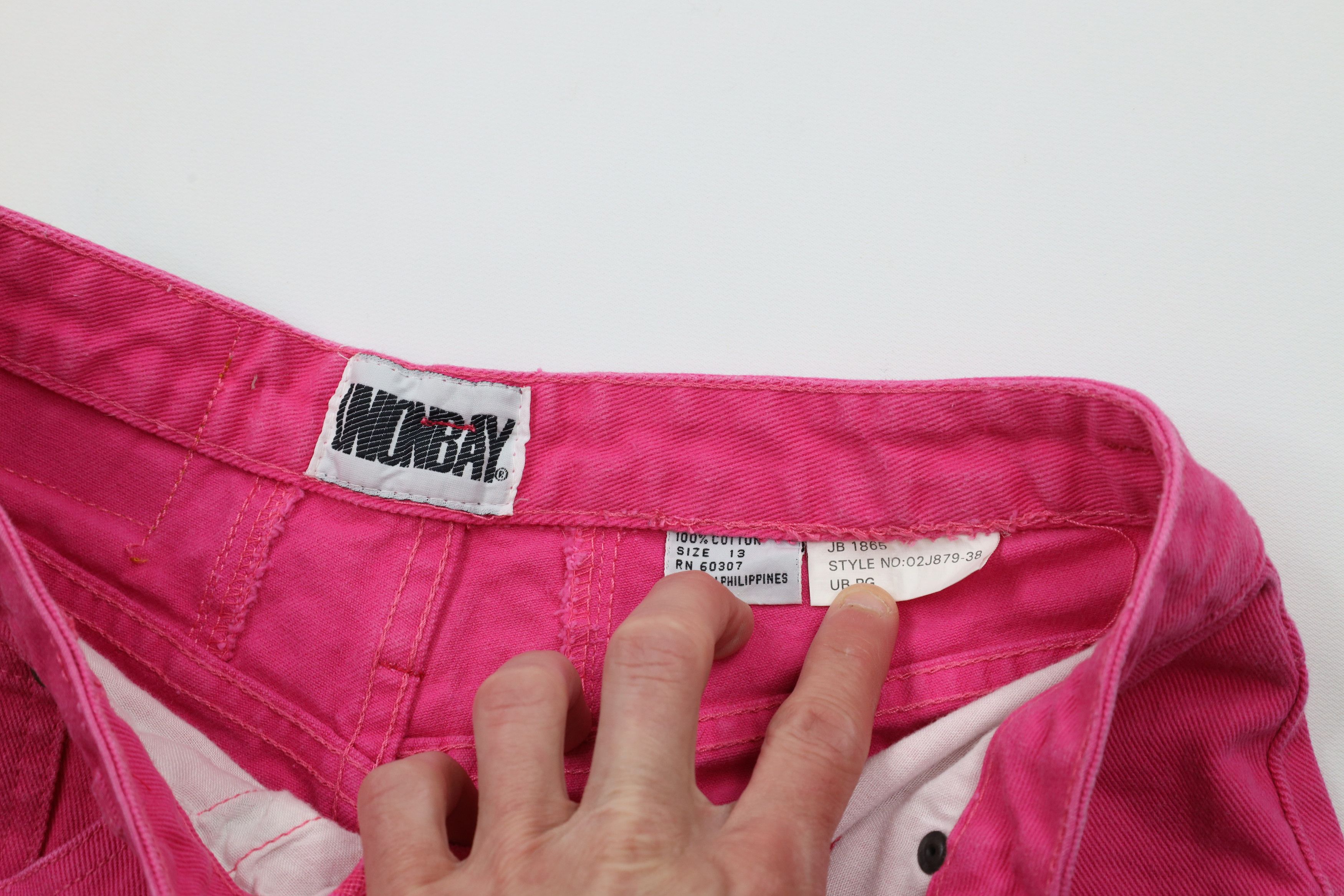 Vintage Vintage 90s Streetwear Fit Denim Jean Shorts Jorts Pink Size 34" / US 12 / IT 48 - 7 Thumbnail