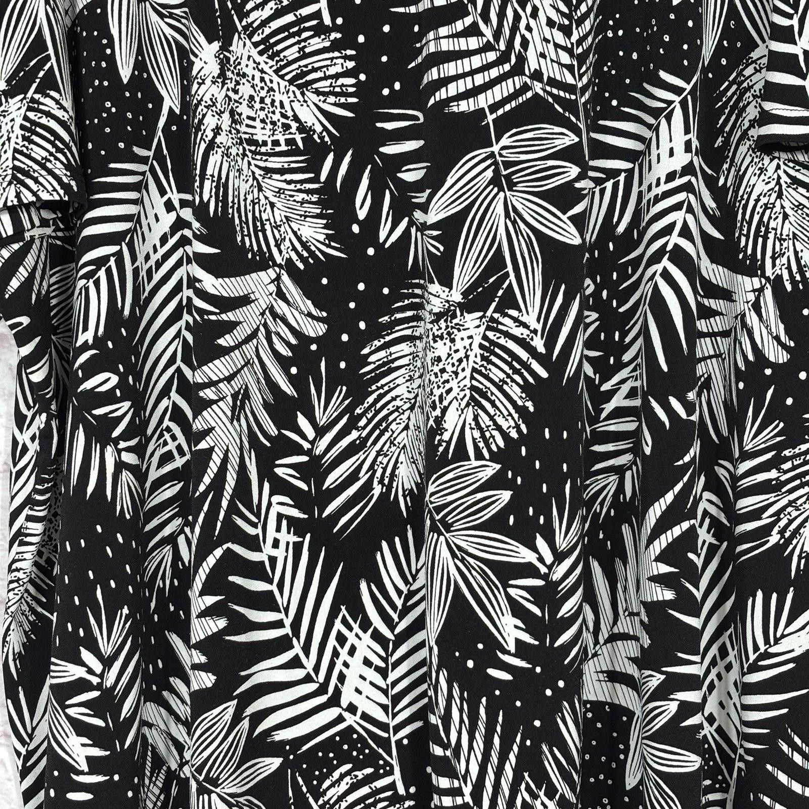 Other Catherine's 2X Black White Leaf Print Cold Shoulder Blouse Size XXL / US 16-18 / IT 52-54 - 2 Thumbnail