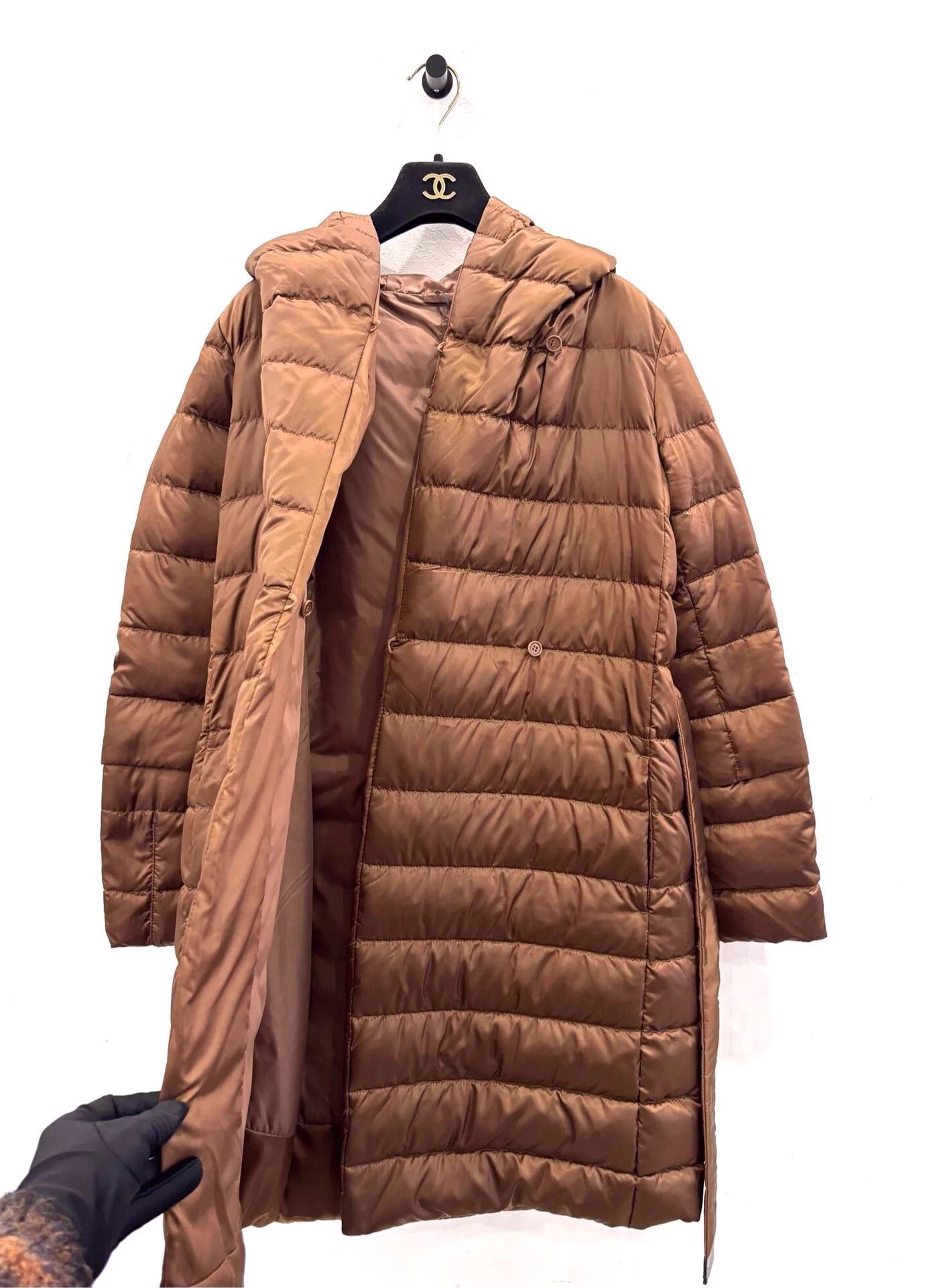 Max Mara MaxMara women's brown irregular tie down coat Size S / US 4 / IT 40 - 3 Thumbnail