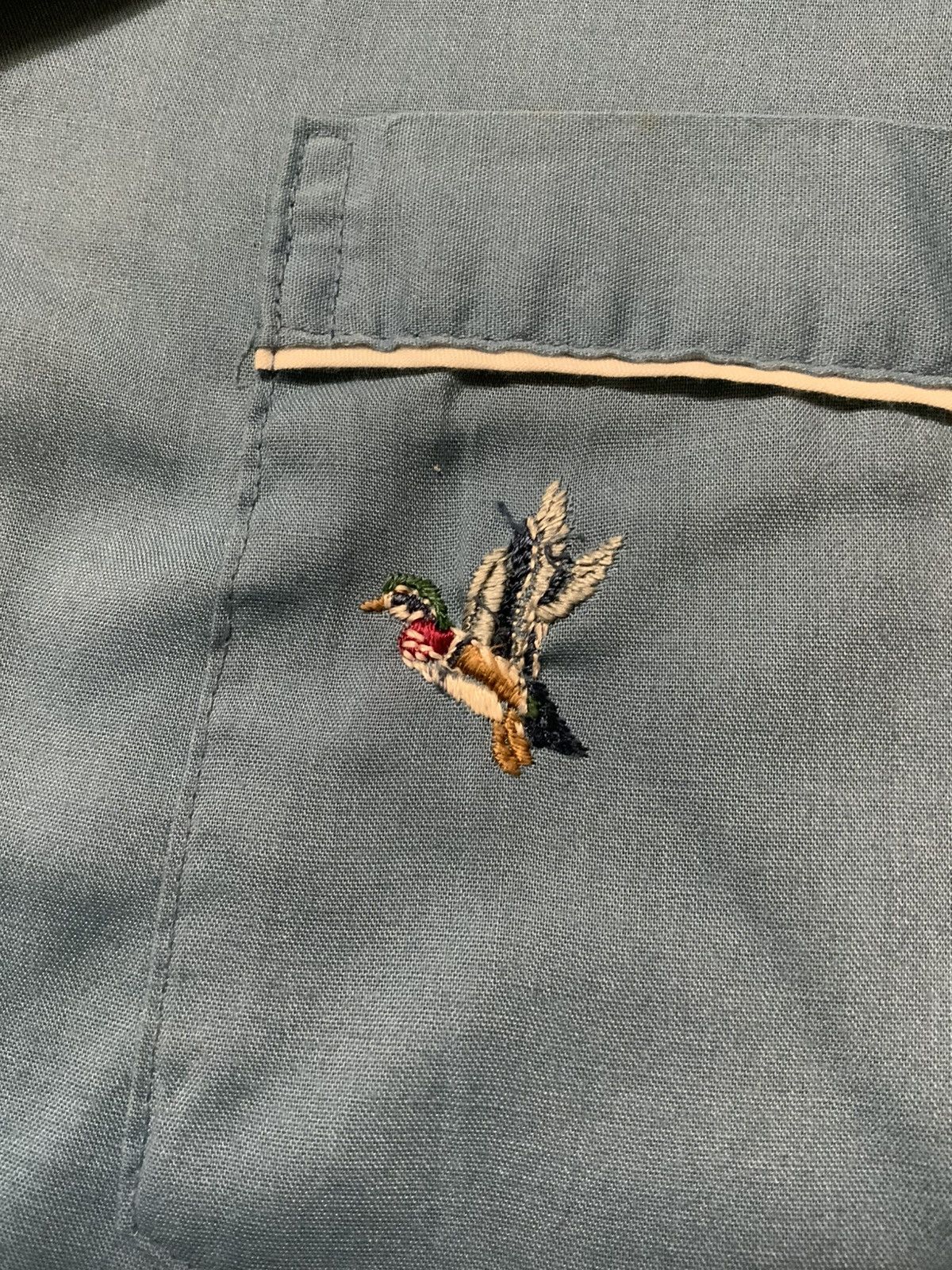 Vintage 60s 70s Robinson’s Embroidered Duck Bird Mod Pajama Shirt Size US L / EU 52-54 / 3 - 6 Thumbnail