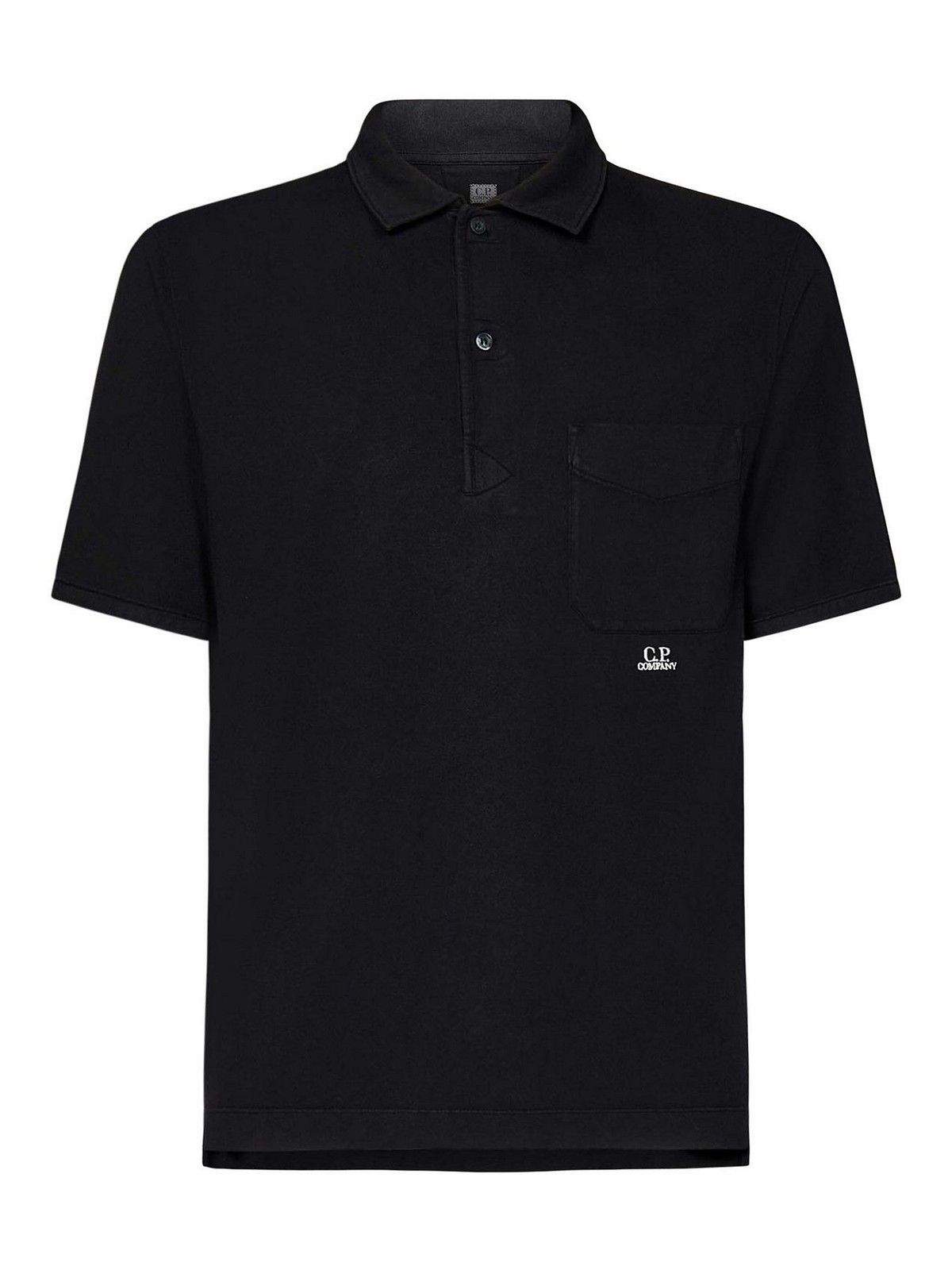 C.P. Company o1y1224 Logo Polo Shirt in Black Grailed