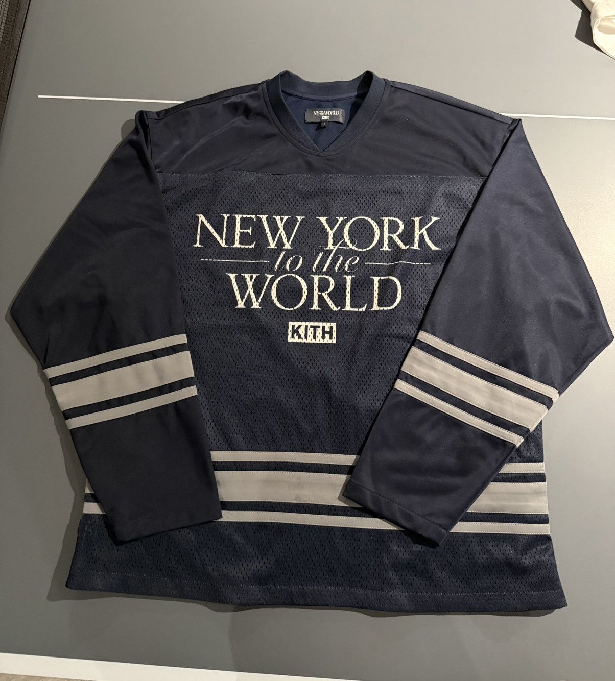 Kith Kith NY To The World Mesh Longsleeve Jersey | Grailed