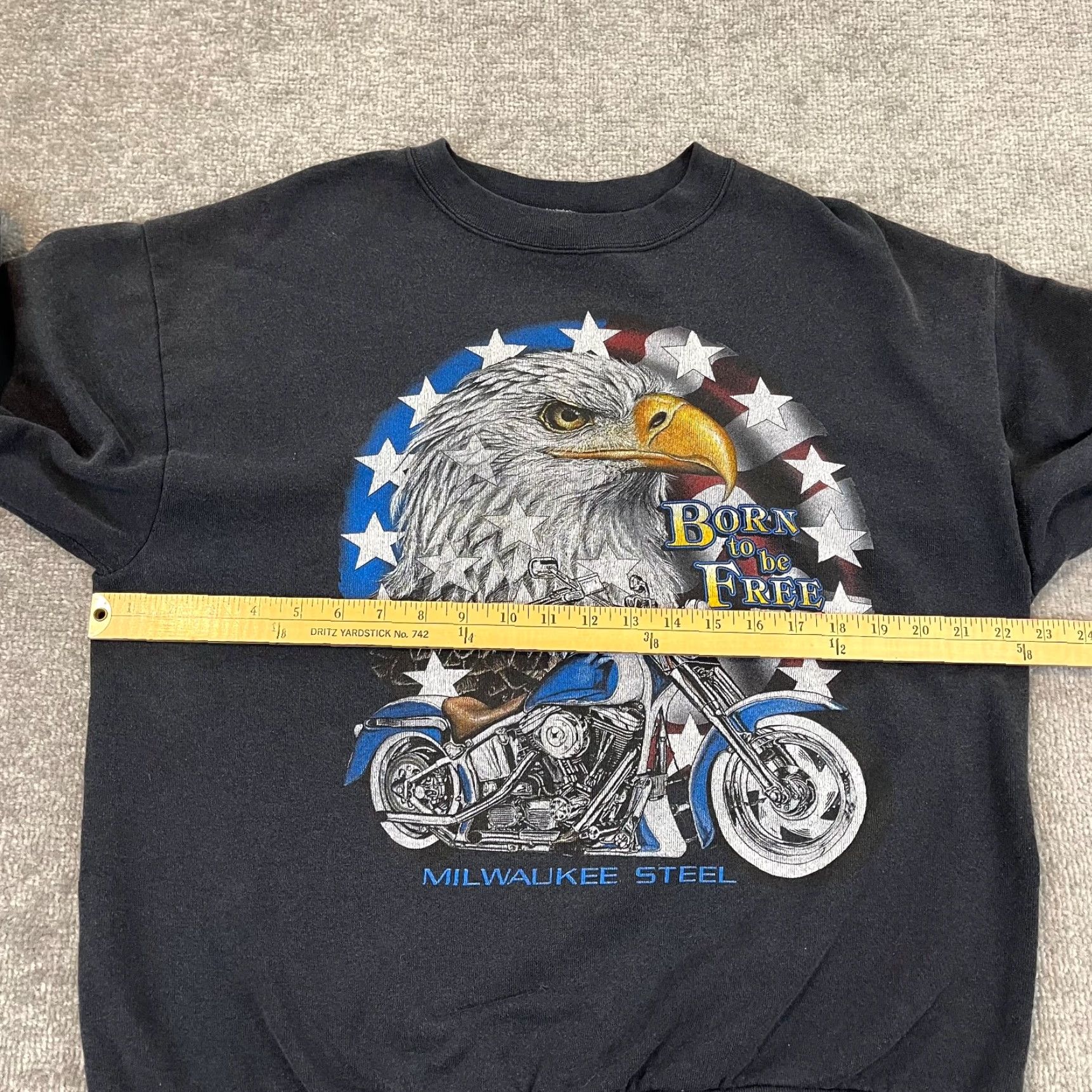 Delta VTG HARLEY DAVIDSON Sweatshirt Men XL Motorcycle Eagle Steel Born Free Biker 90s Size US XL / EU 56 / 4 - 5 Thumbnail