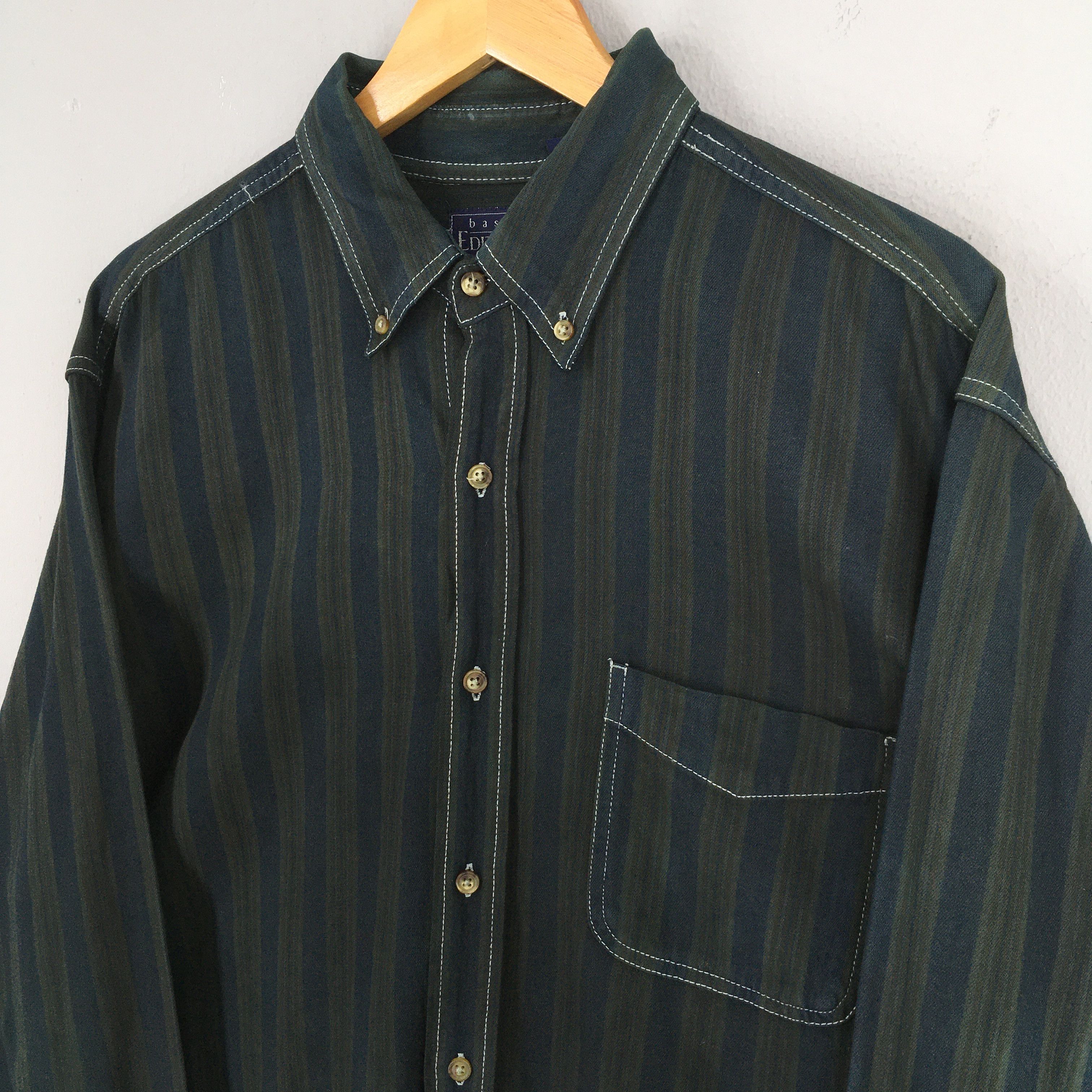 Basic Editions Vintage Basics Editions Stripes Flannel Shirt Large Size US L / EU 52-54 / 3 - 3 Thumbnail