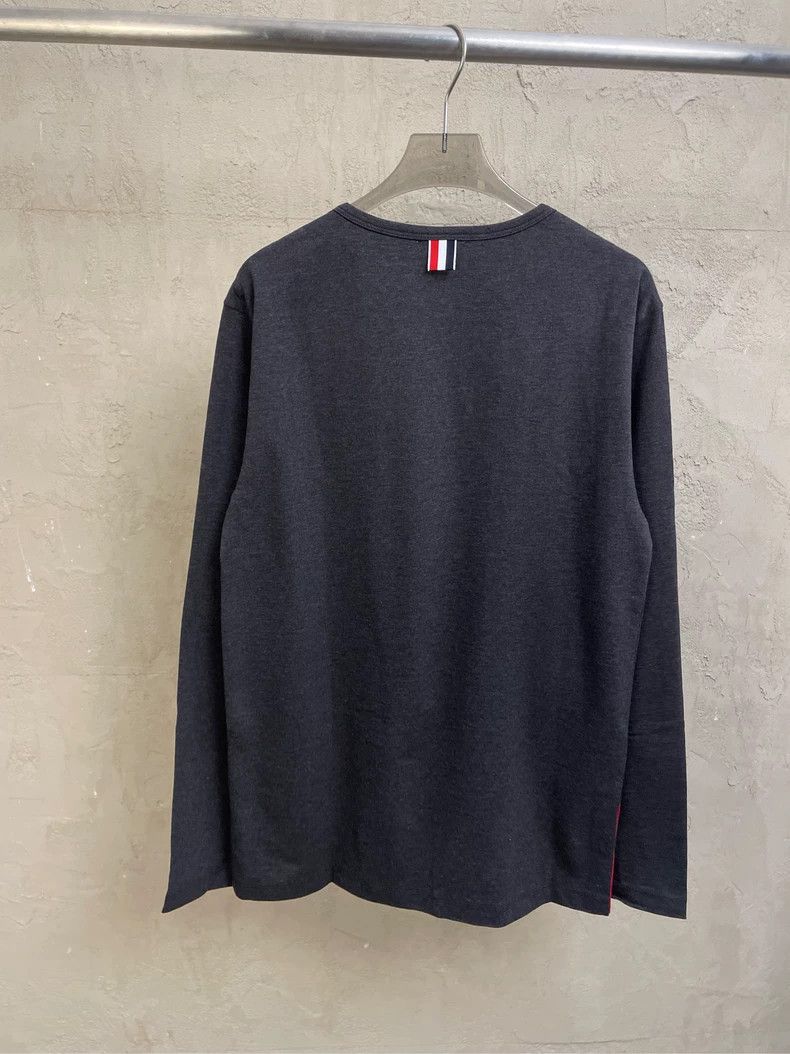 Thom Browne Thom Browne Dark gray striped long sleeve T-shirt Size US S / EU 44-46 / 1 - 2 Thumbnail