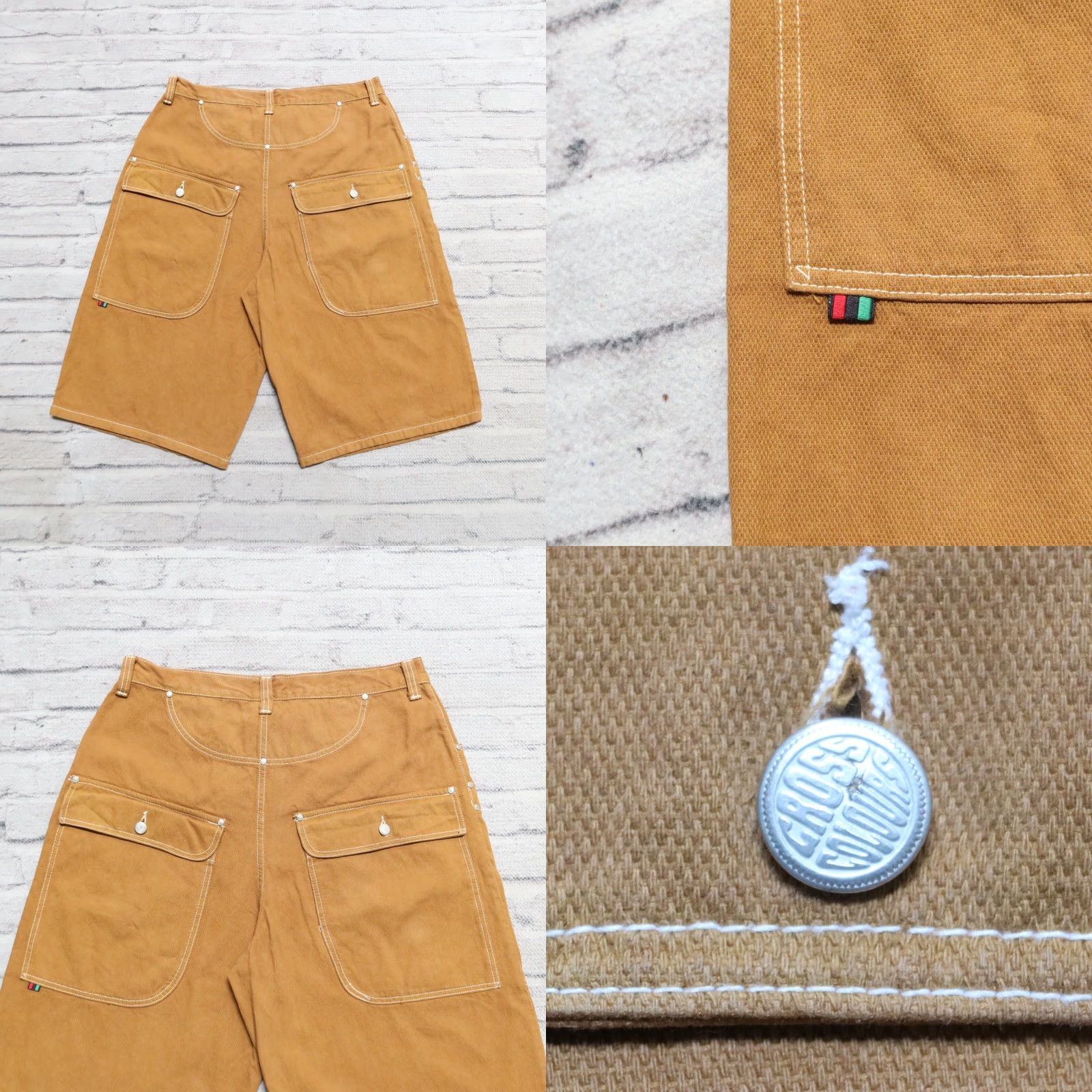 Vintage VINTAGE Cross Colours Denim Shorts Jeans 34 x 14 1/2 Brown Mens 90s Size US 34 / EU 50 - 9 Thumbnail