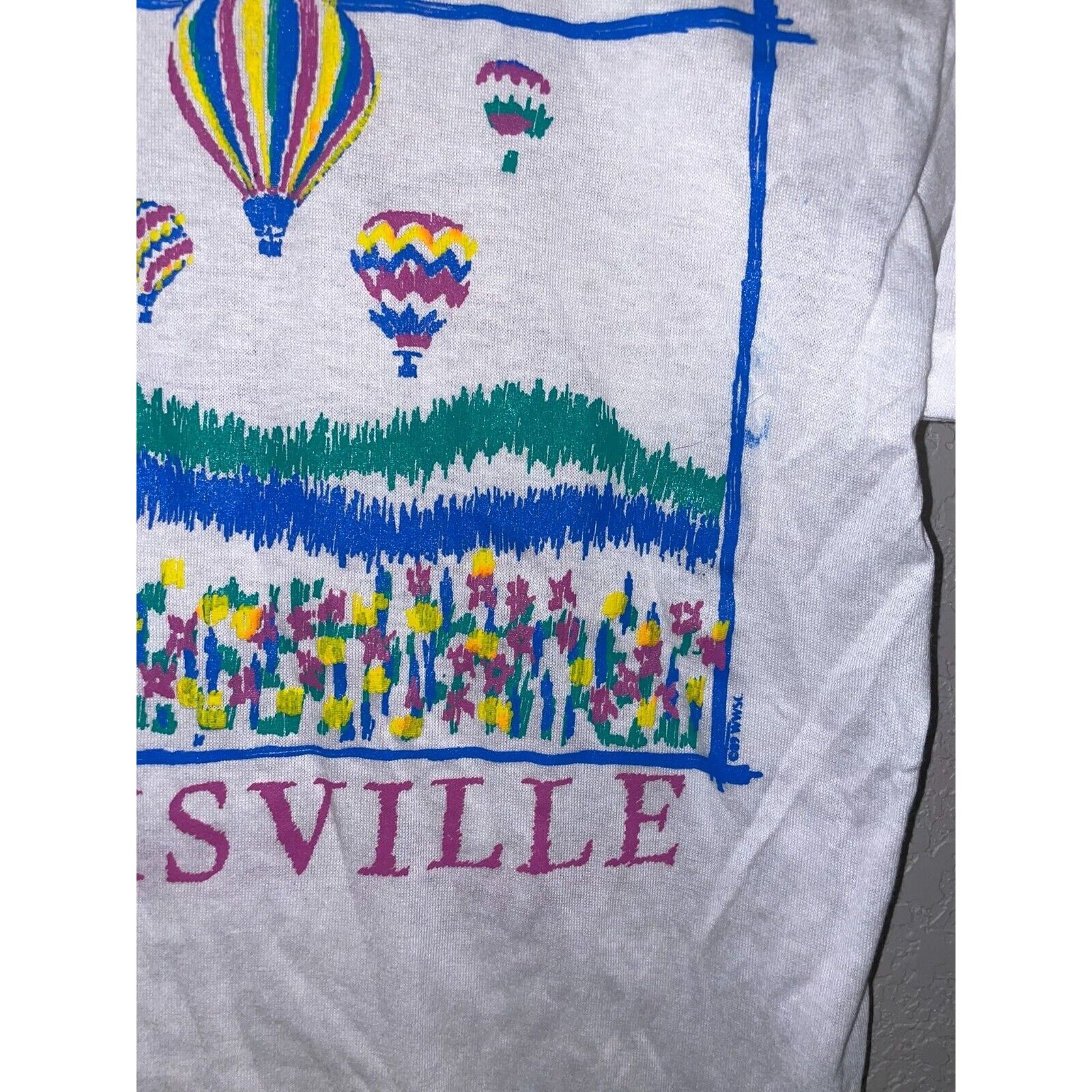 Jerzees Vintage Misprint Shirt Louisville Hot Air Balloon White Tee Size US M / EU 48-50 / 2 - 6 Thumbnail
