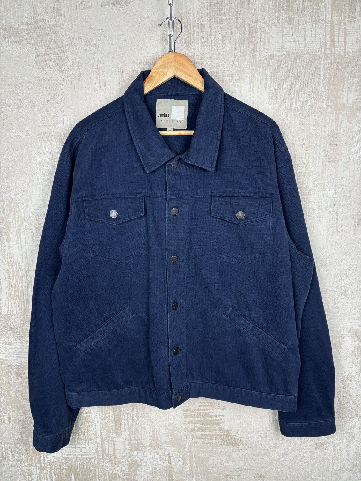 Vintage Zantos Trucker Jacket Navy Blue Size US XL / EU 56 / 4 - 1 Thumbnail