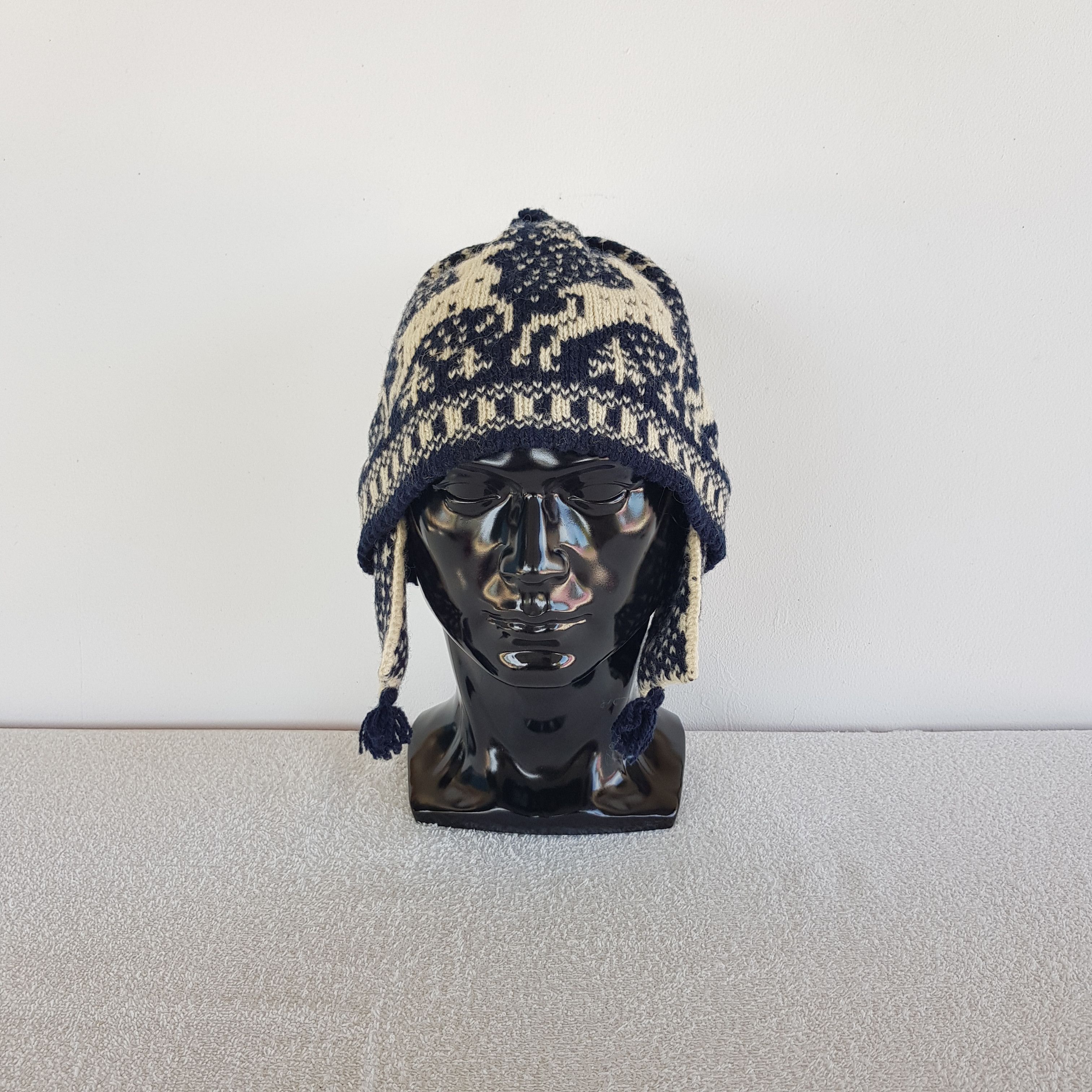 Other Vintage Deer Aztec Earflap Beanie Knit Snow Caps Ski Hats. Size ONE SIZE - 2 Thumbnail