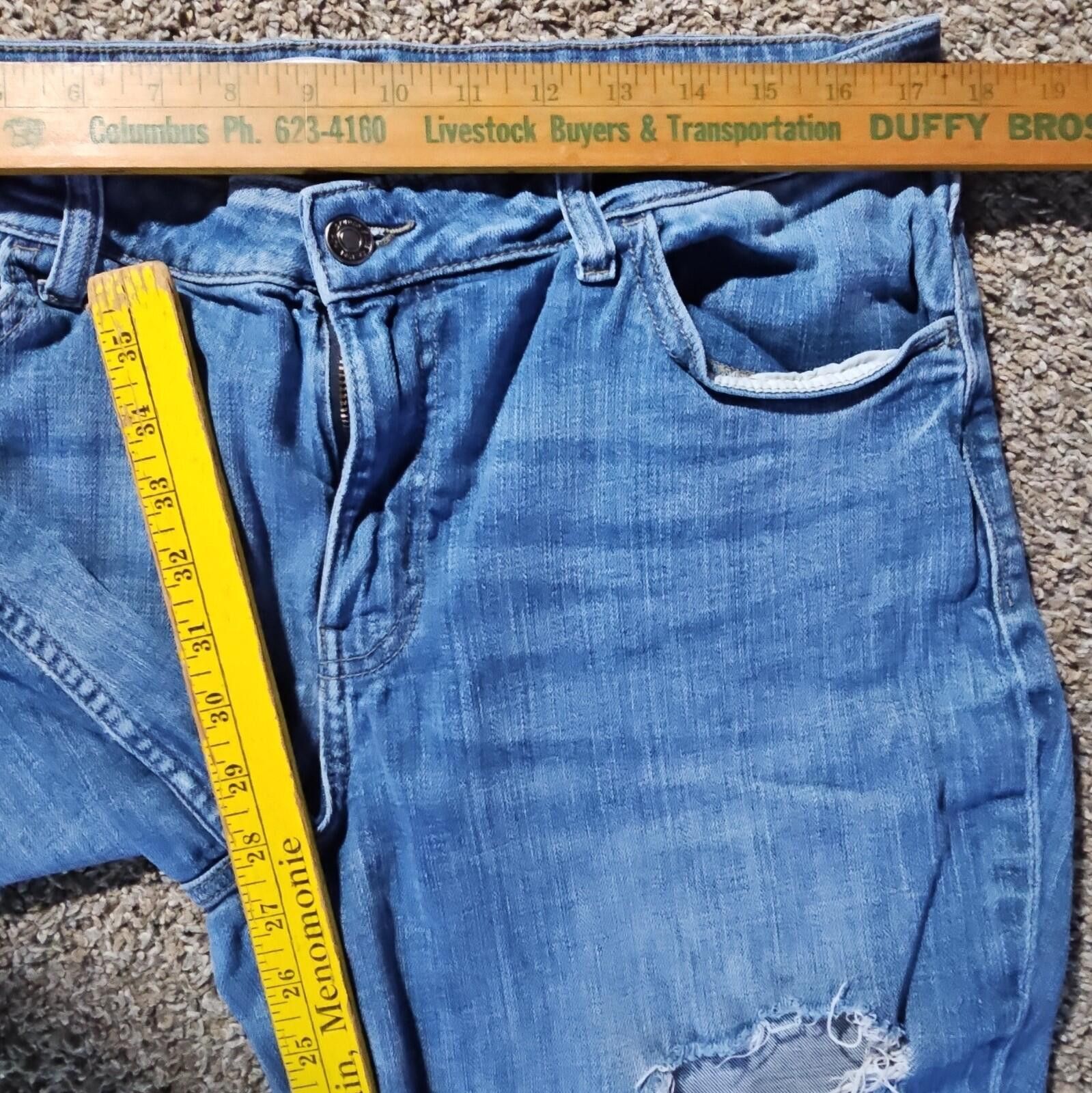 Other Women's 33 Studio Blue Distressed Jeans Size 33" - 5 Thumbnail