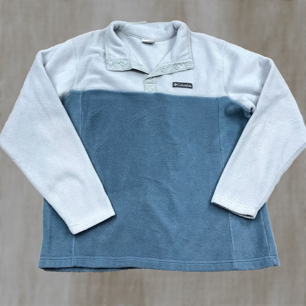 Vintage Columbia Sweater Women XL Blue Fleece Pullover Raglan Sleeve Zipper Logo Vintage: No Size XL / US 12-14 / IT 48-50 - 1 Thumbnail
