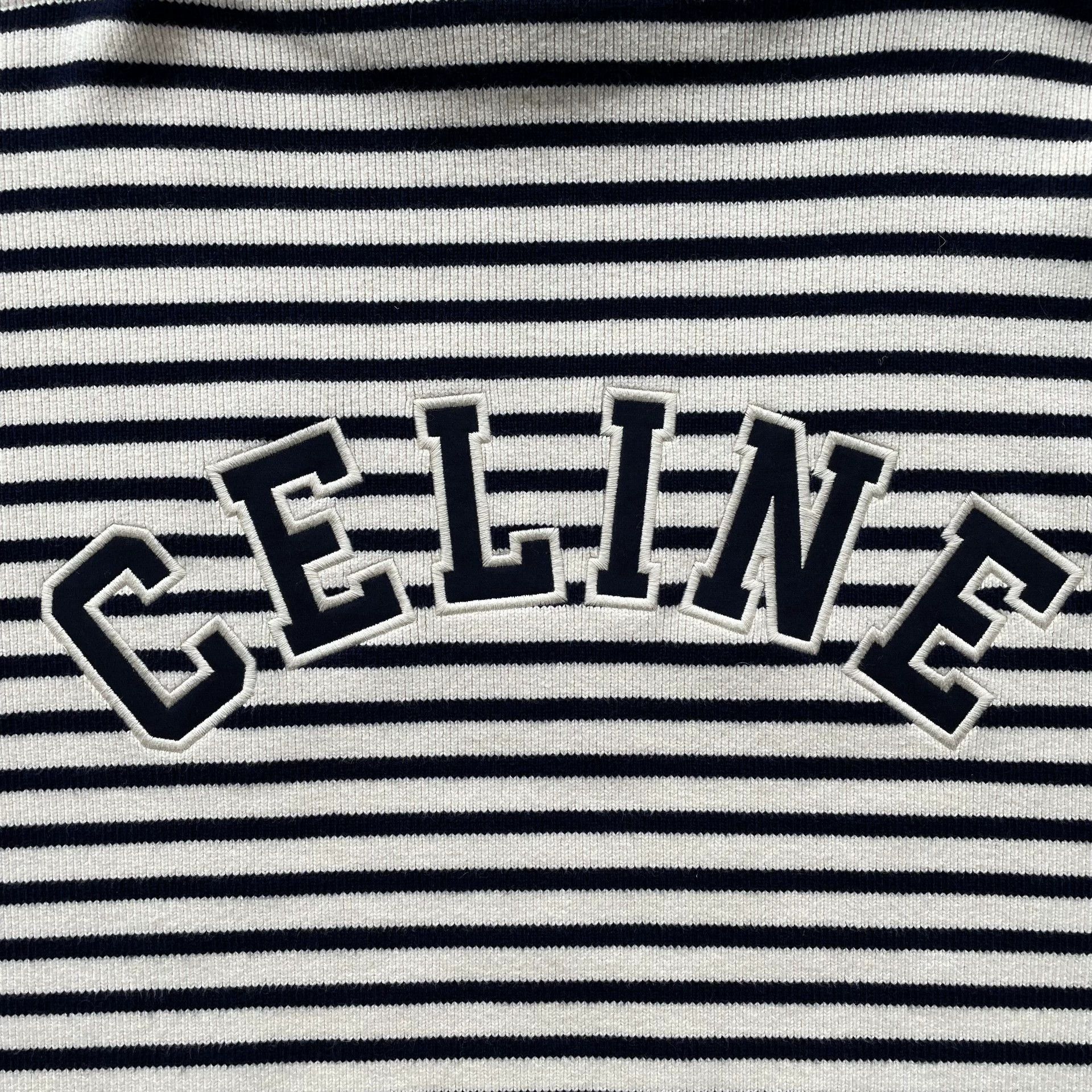 Celine CELINE striped crew short long knit w navy M Size M / US 6-8 / IT 42-44 - 3 Thumbnail