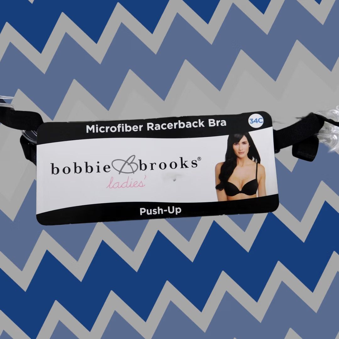 Vintage Bobbie Brooks 34C Black Microfiber Racerback Push Up Underwire Bra Demi Cup Front Closure Straps Adjustable Padded Size ONE SIZE - 1 Thumbnail