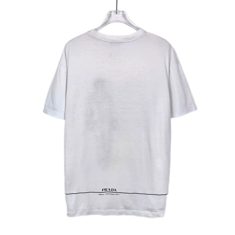 Prada Prada Portrait pattern printed round-neck white cotton shor Size US M / EU 48-50 / 2 - 2 Thumbnail