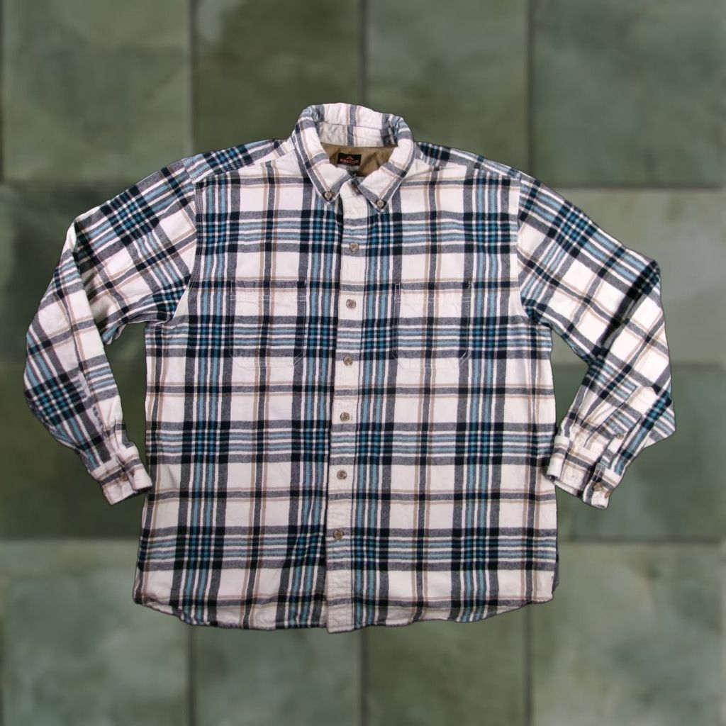 Vintage VINTAGE Ridgecut Flannel Shirt Men XL White Plaid Outdoor Workwear Button-Up Long Sleeve Casual Size US XL / EU 56 / 4 - 1 Thumbnail