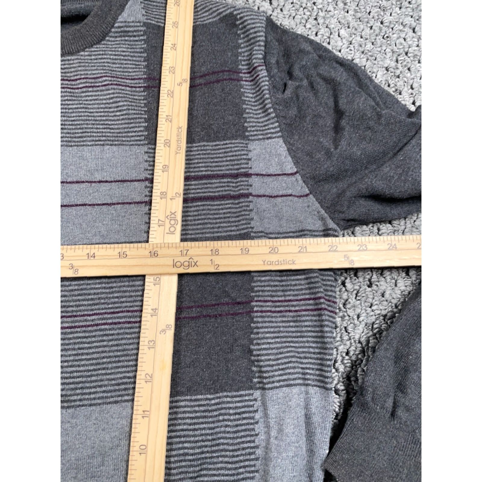 Pronto Uomo Pronto Uomo Sweater Adult XL Tall Dark Gray Cashmere Blend Check Pattern Crew Neck Lightweight Pullover Mens Size US XL / EU 56 / 4 - 7 Thumbnail