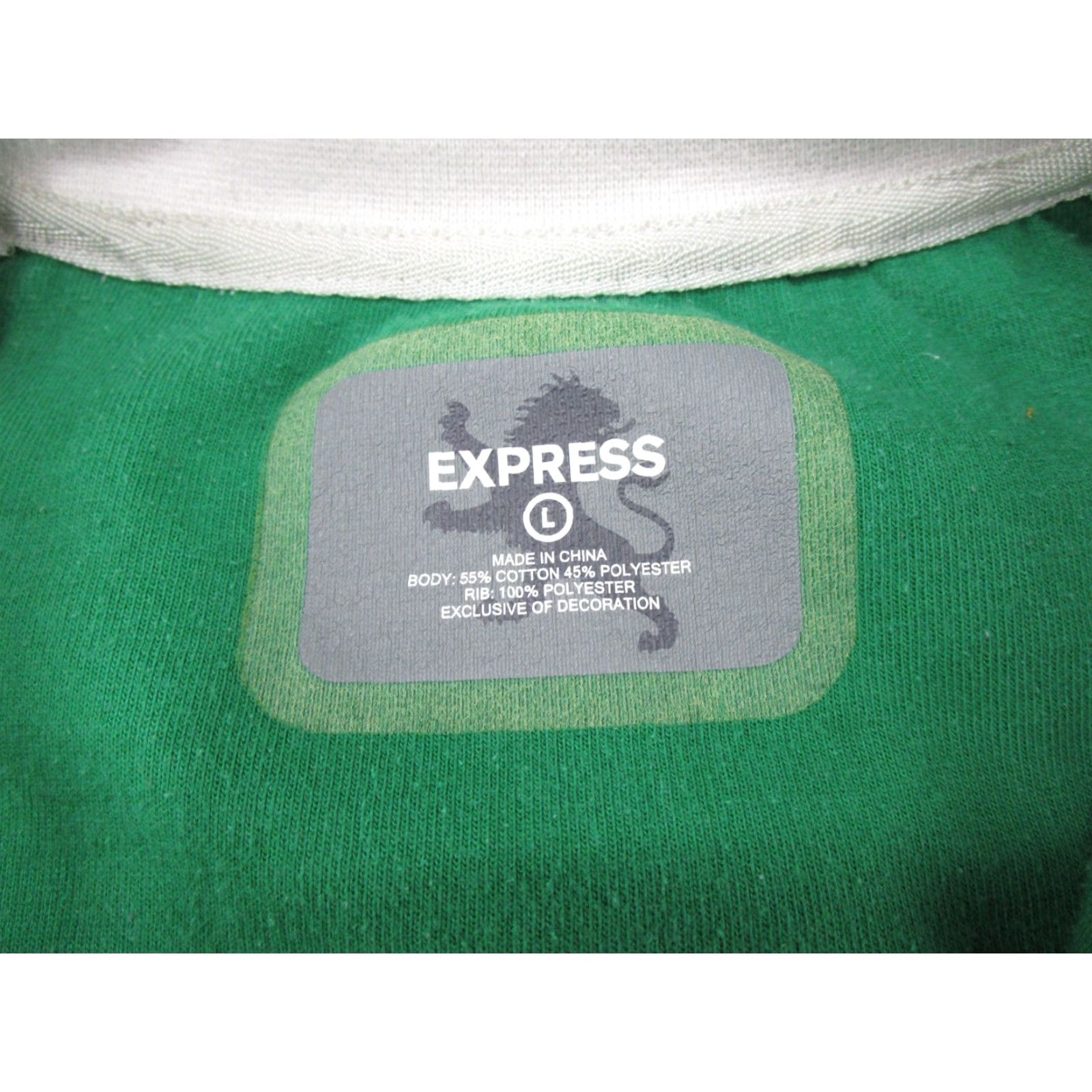 Express Express Mens Jacket Zipper Track Retro Y2K Style Green Size L - Soccer Futbol Read Size US L / EU 52-54 / 3 - 2 Thumbnail