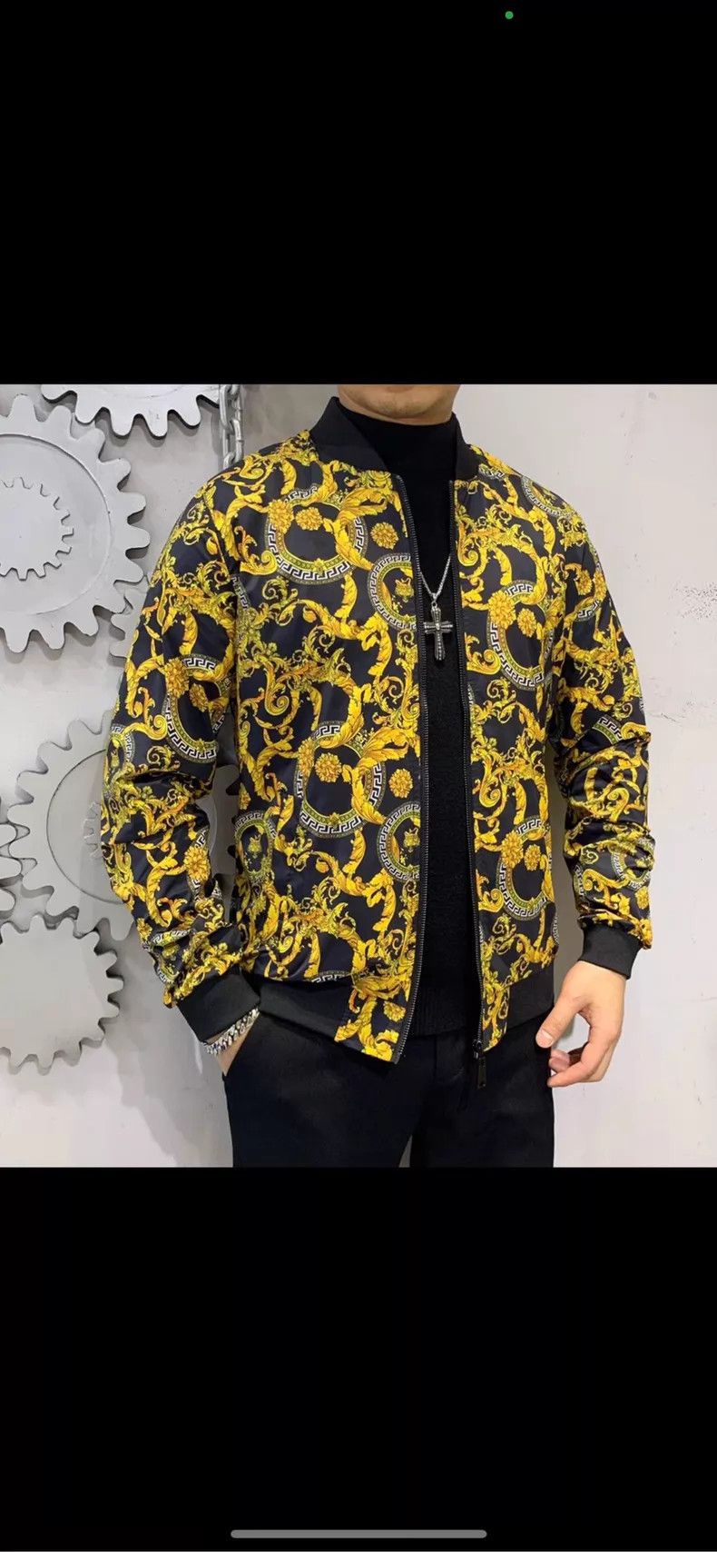 Versace Versace Bucklow floral print zip jacket Size US L / EU 52-54 / 3 - 9 Thumbnail