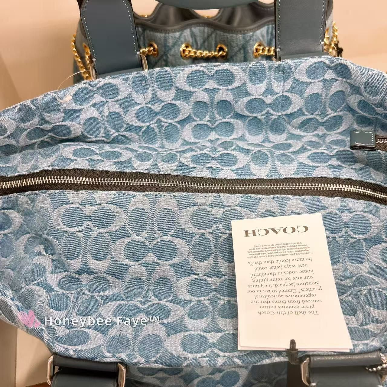 Coach Small Tour Tote Bag In Signature Denim CDF24 Size ONE SIZE - 4 Thumbnail