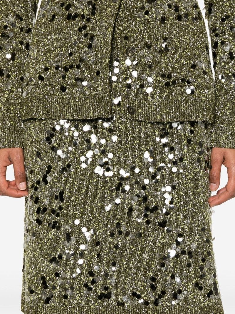 Gucci o1la5ras0526 Tweed Blend Skirt in Green Size 26" / US 2 / IT 38 - 5 Thumbnail