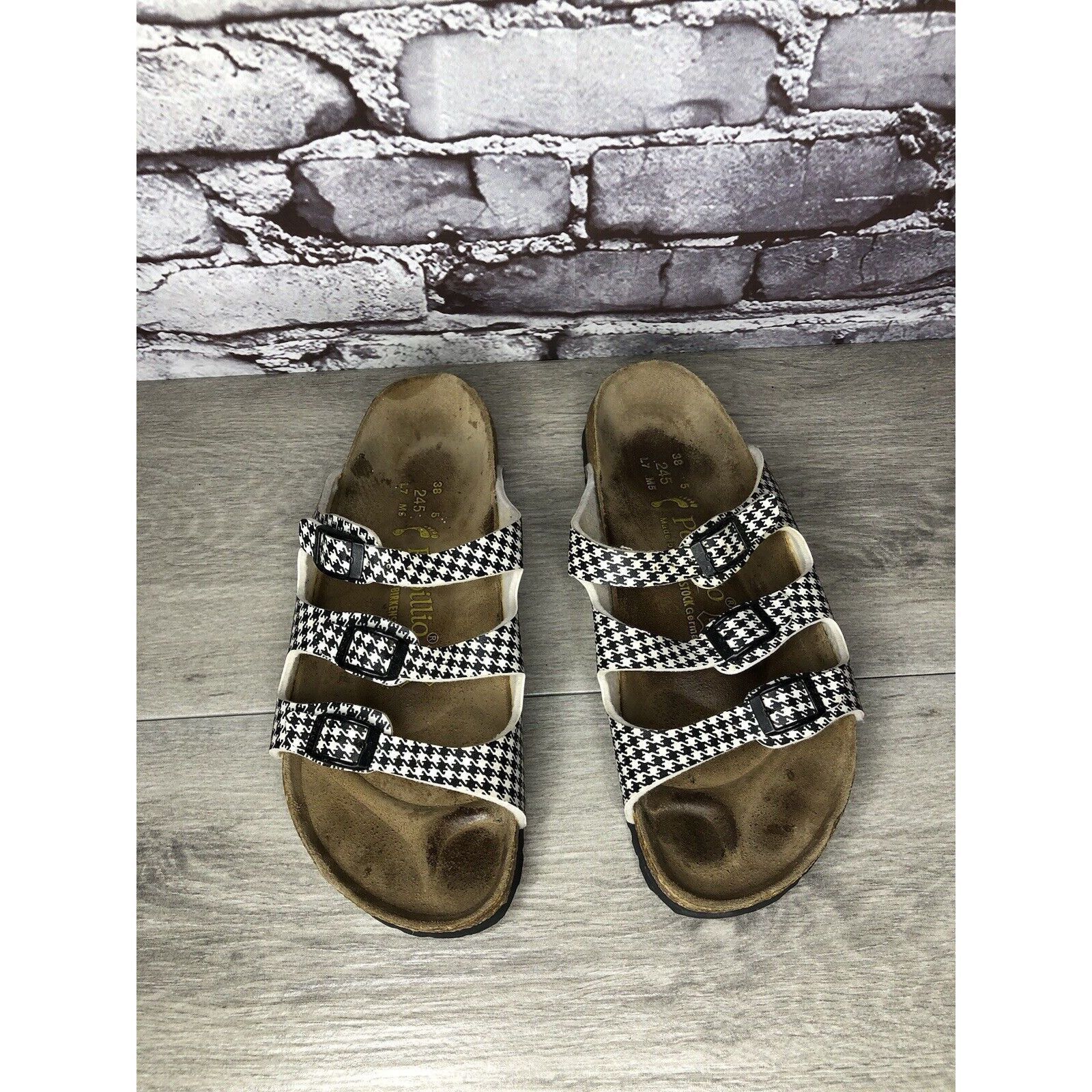 Birkenstock BIRKENSTOCK PAPILLIO Black White Leather Footbed Sandals Wom Size US 7.5 / IT 37.5 - 15 Thumbnail